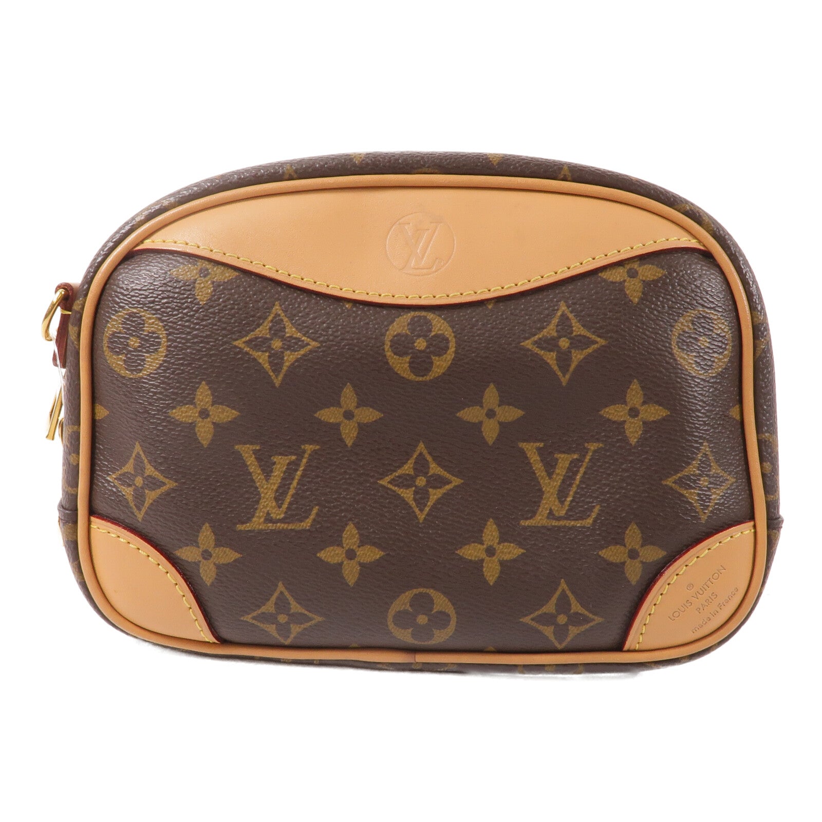 LOUIS VUITTON Monogram Deauville Mini金扣肩背袋棕色