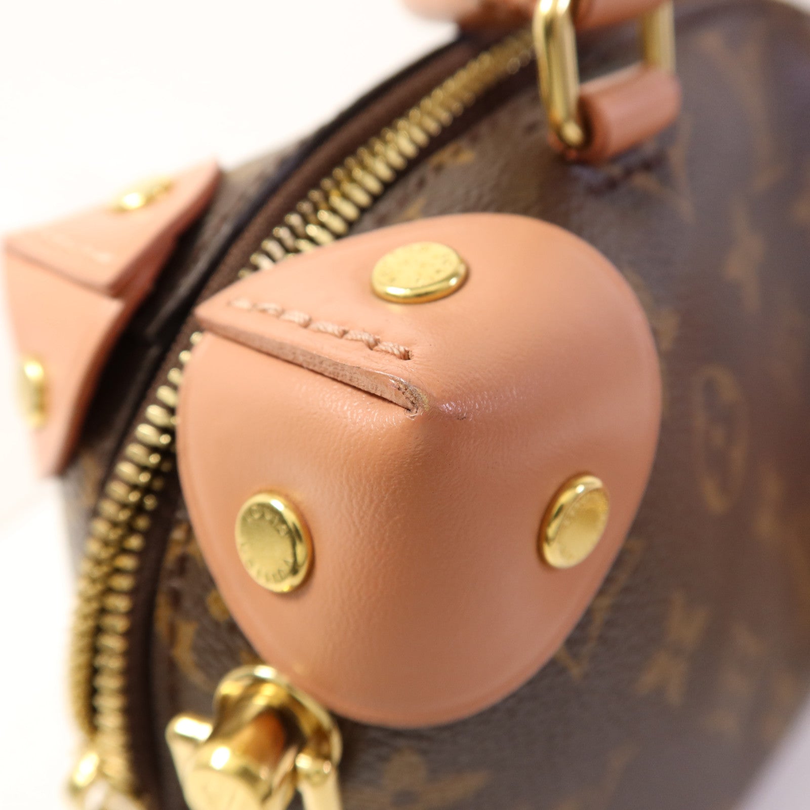 LOUIS VUITTON Monogram Petite Malle Souple金扣手挽肩背兩用袋棕色/粉紅色