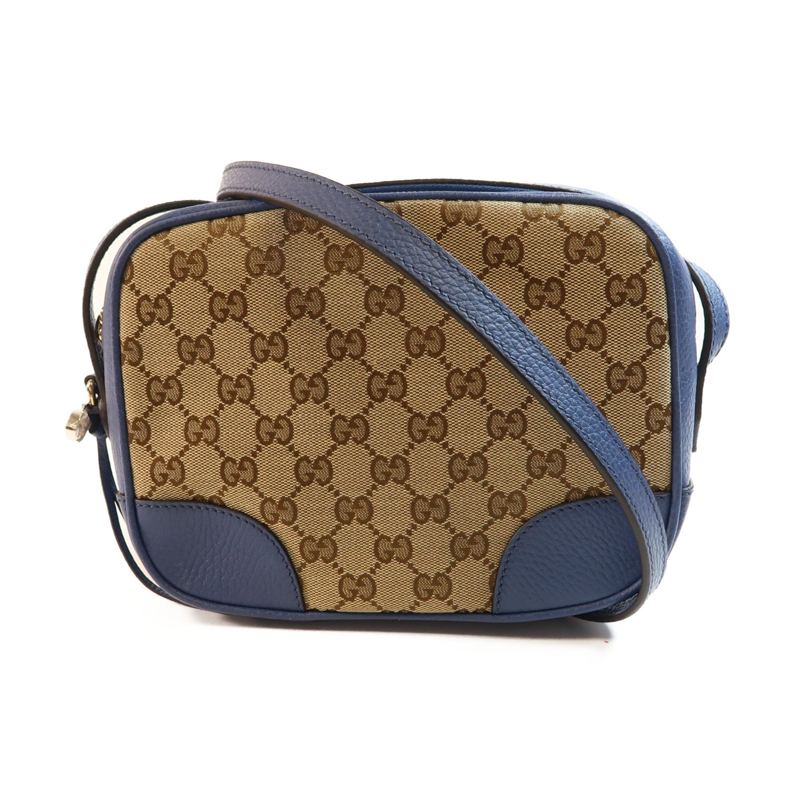 GUCCI GG GHW Shoulder Bag Canvas 449413 Blue
