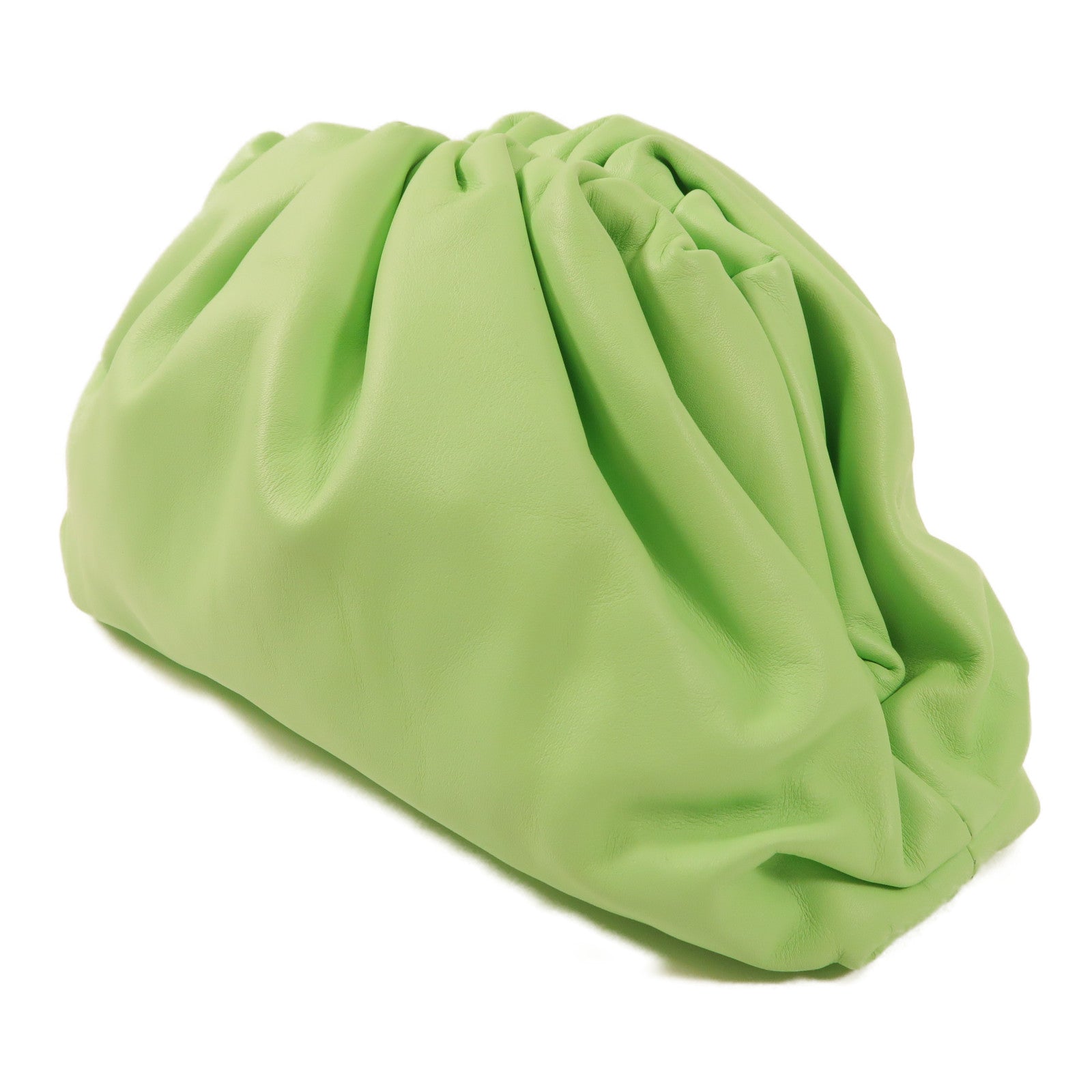 BOTTEGA VENETA BV Clutch Bag Handbag Lambskin Leather Green