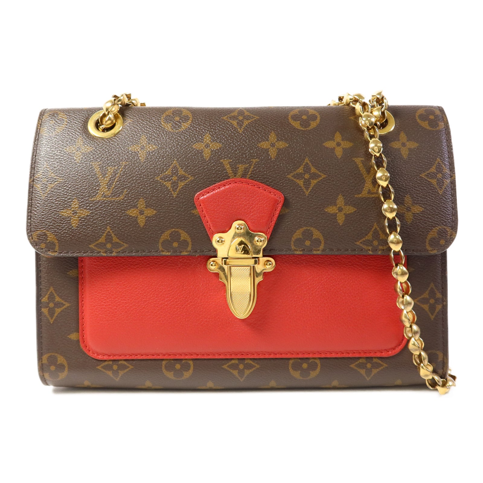 LOUIS VUITTON Monogram Victoire金扣鏈帶肩背袋