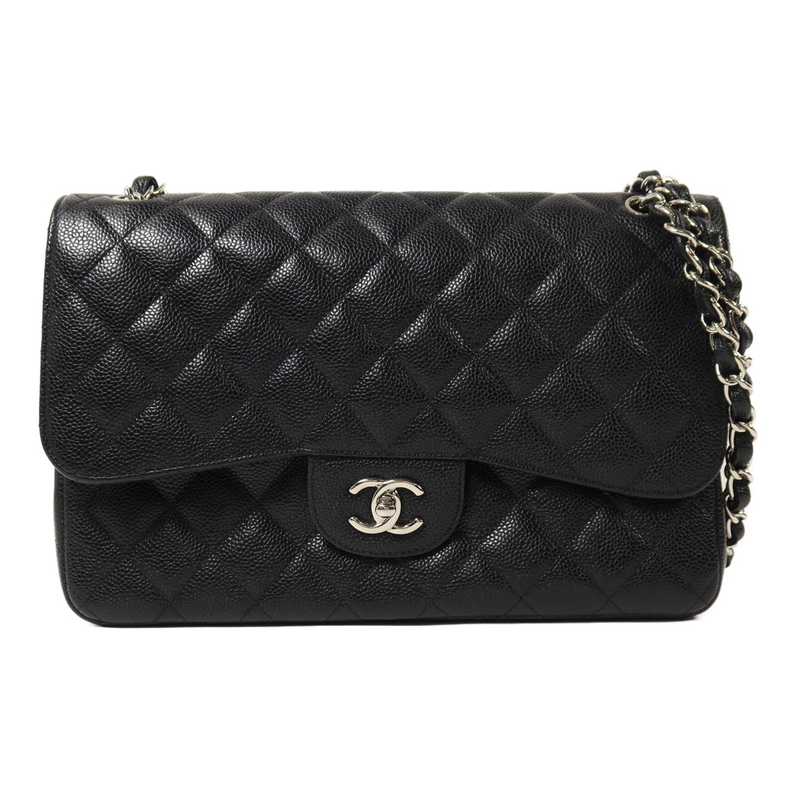 CHANEL 牛皮皮革Large Classic鏈帶肩背袋