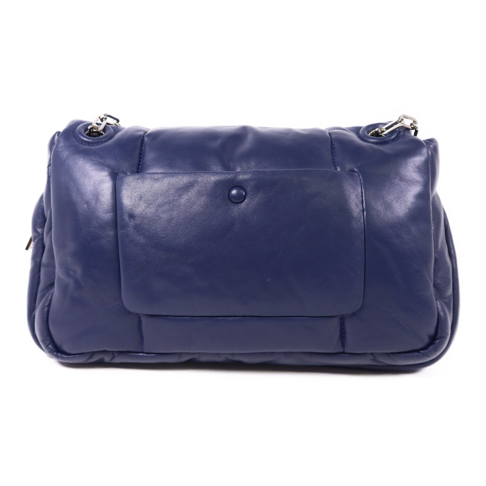 PRADA 羊皮皮革Chain Shoulder Bag銀扣鏈帶肩背袋