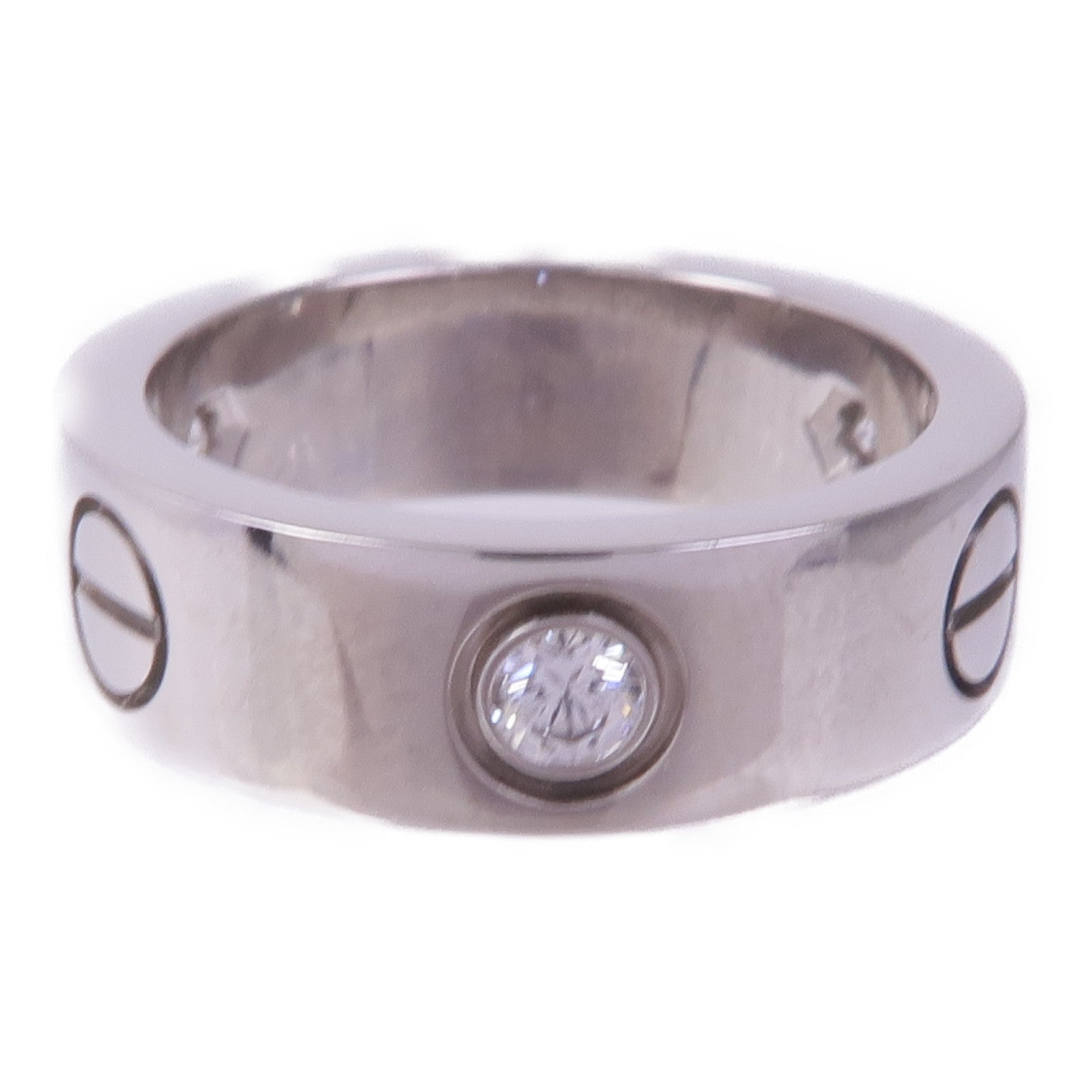 CARTIER 【激減優惠】18K白金Love Ring鑽石戒指Cartier#48/US#4.5