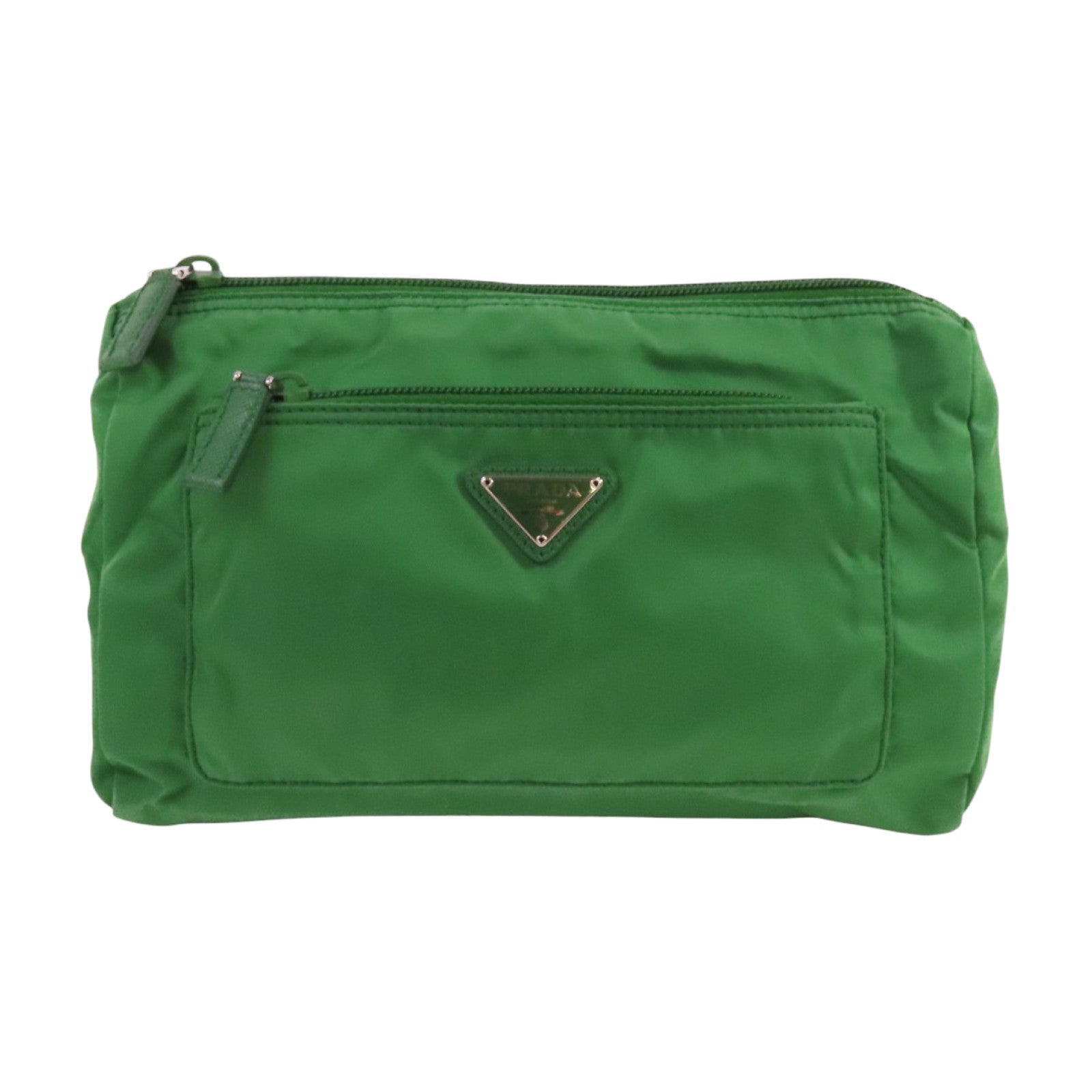 PRADA 尼龍Tessuto Cosmetic Bag Small銀扣手拿包