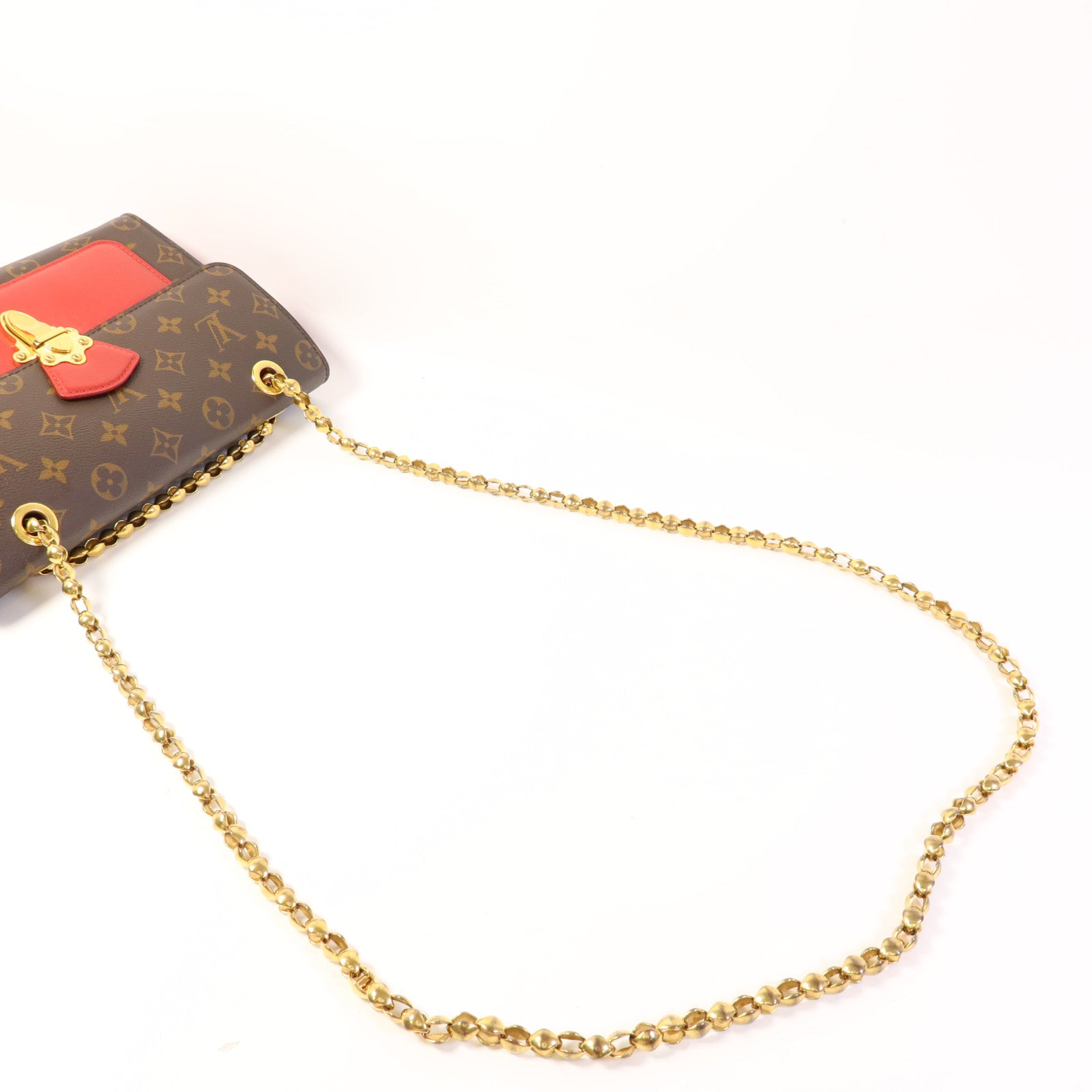 LOUIS VUITTON Monogram Victoire金扣鏈帶肩背袋