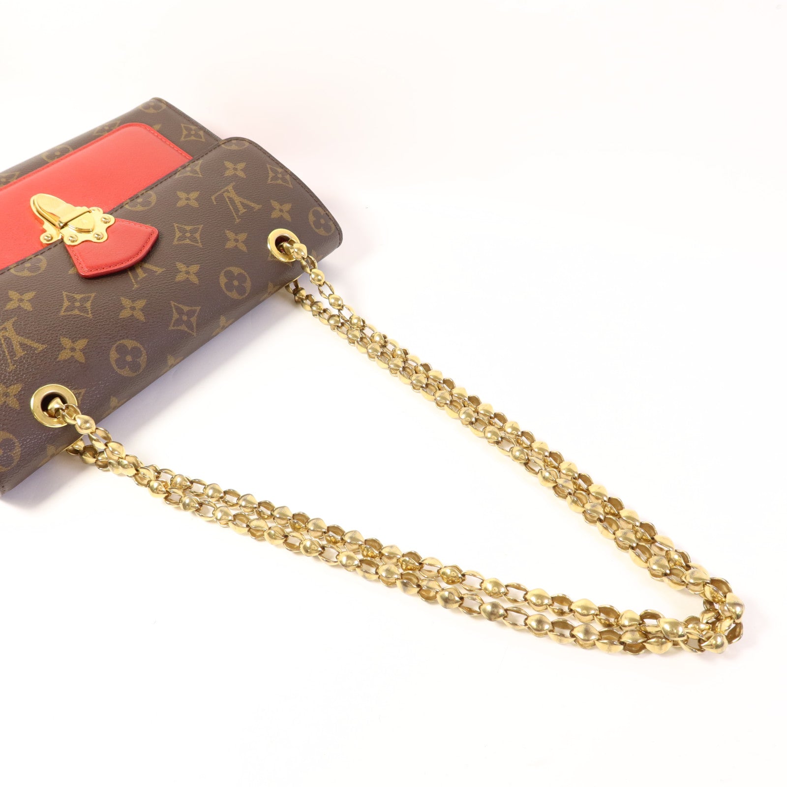 LOUIS VUITTON Monogram Victoire金扣鏈帶肩背袋
