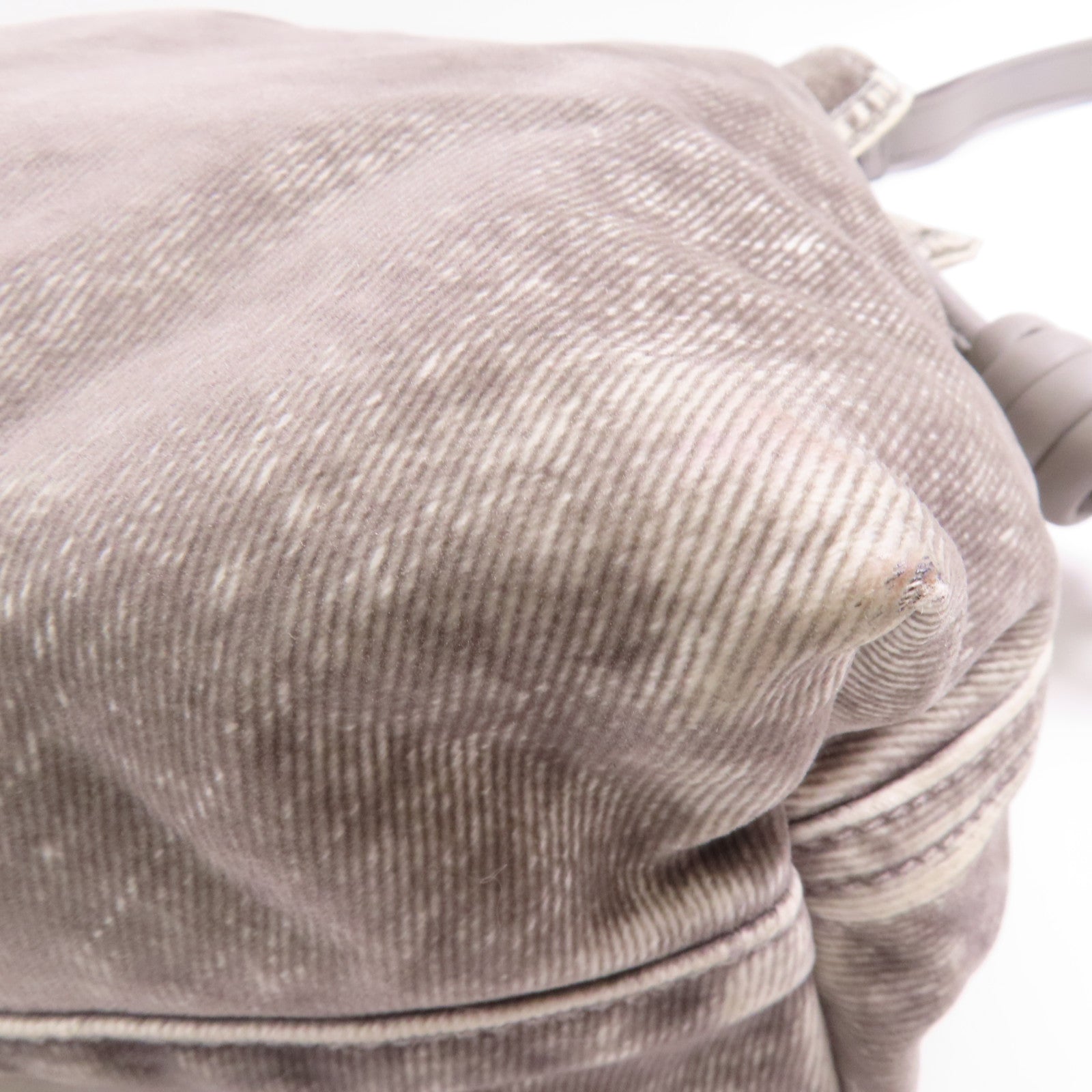 LOEWE 牛仔布Flamenco Clutch銀扣肩背袋