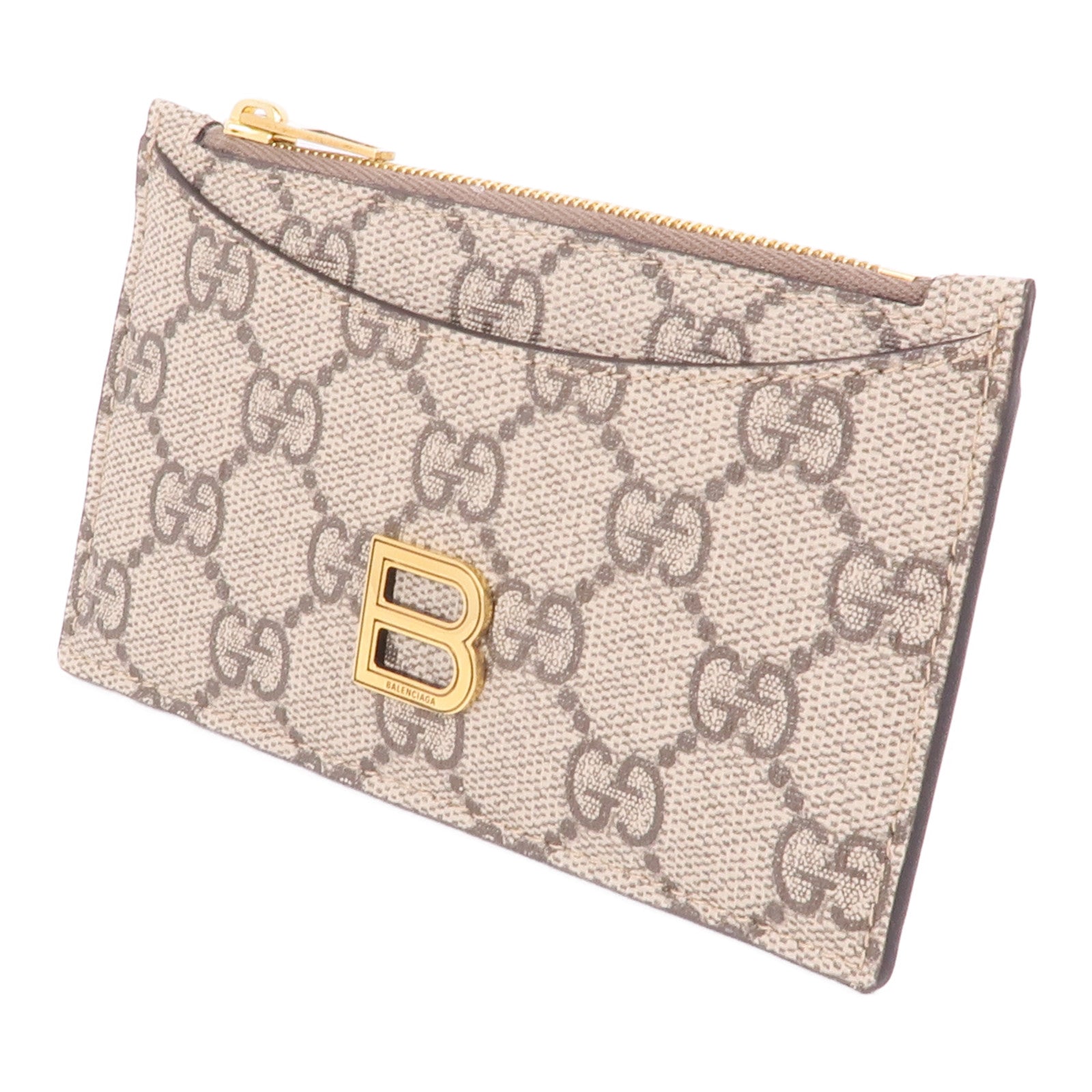 GUCCI 塗層帆布Gucci x Balenciaga Card Case金扣卡片套
