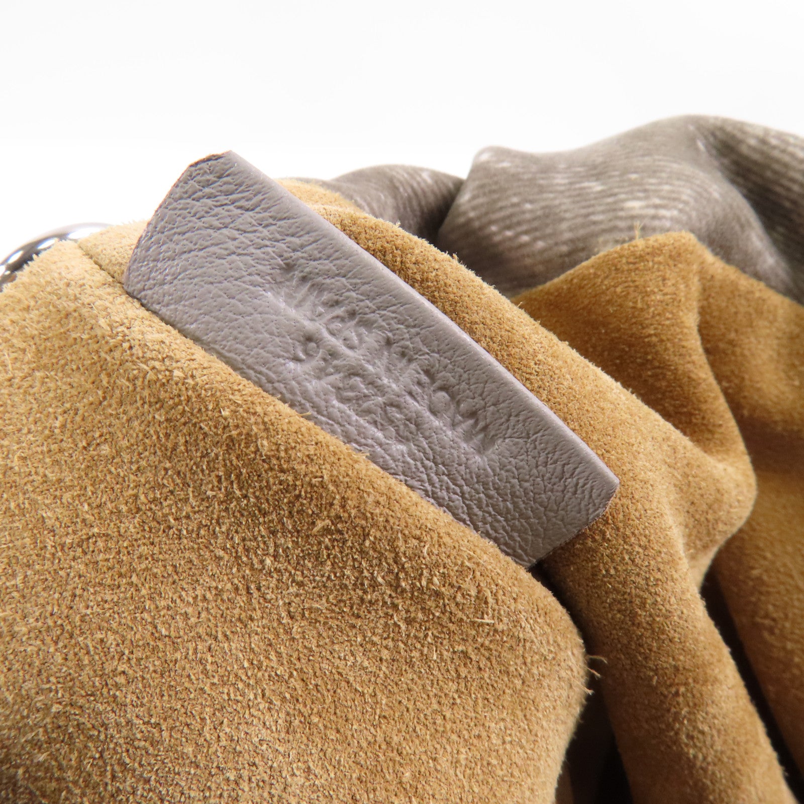 LOEWE 牛仔布Flamenco Clutch銀扣肩背袋