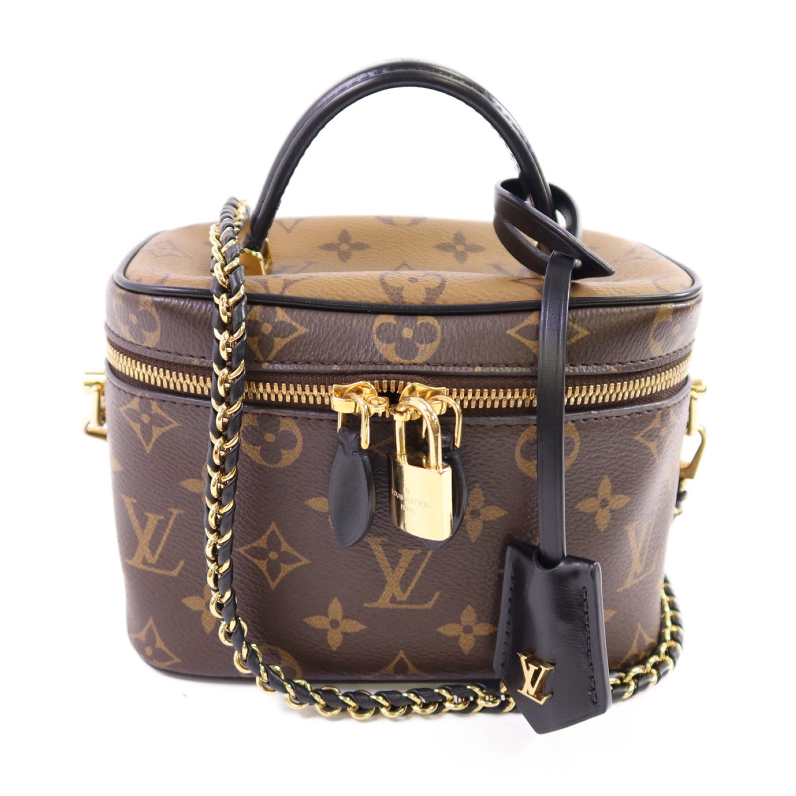 LOUIS VUITTON 【激減優惠】Monogram Reverse Vanity PM金扣鏈帶手挽肩背兩用袋