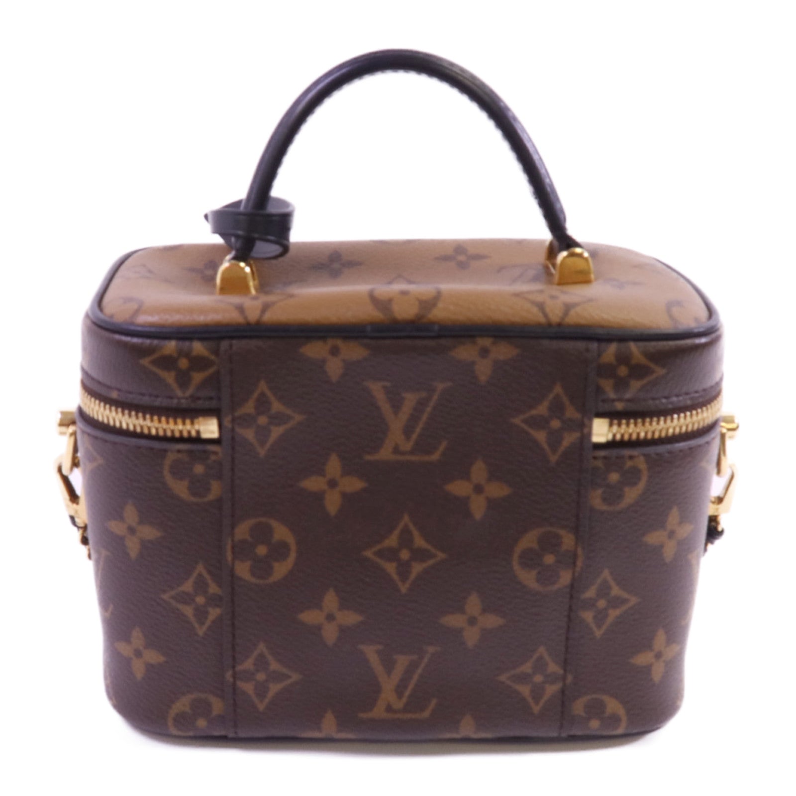 LOUIS VUITTON Monogram Reverse Vanity PM金扣鏈帶手挽肩背兩用袋