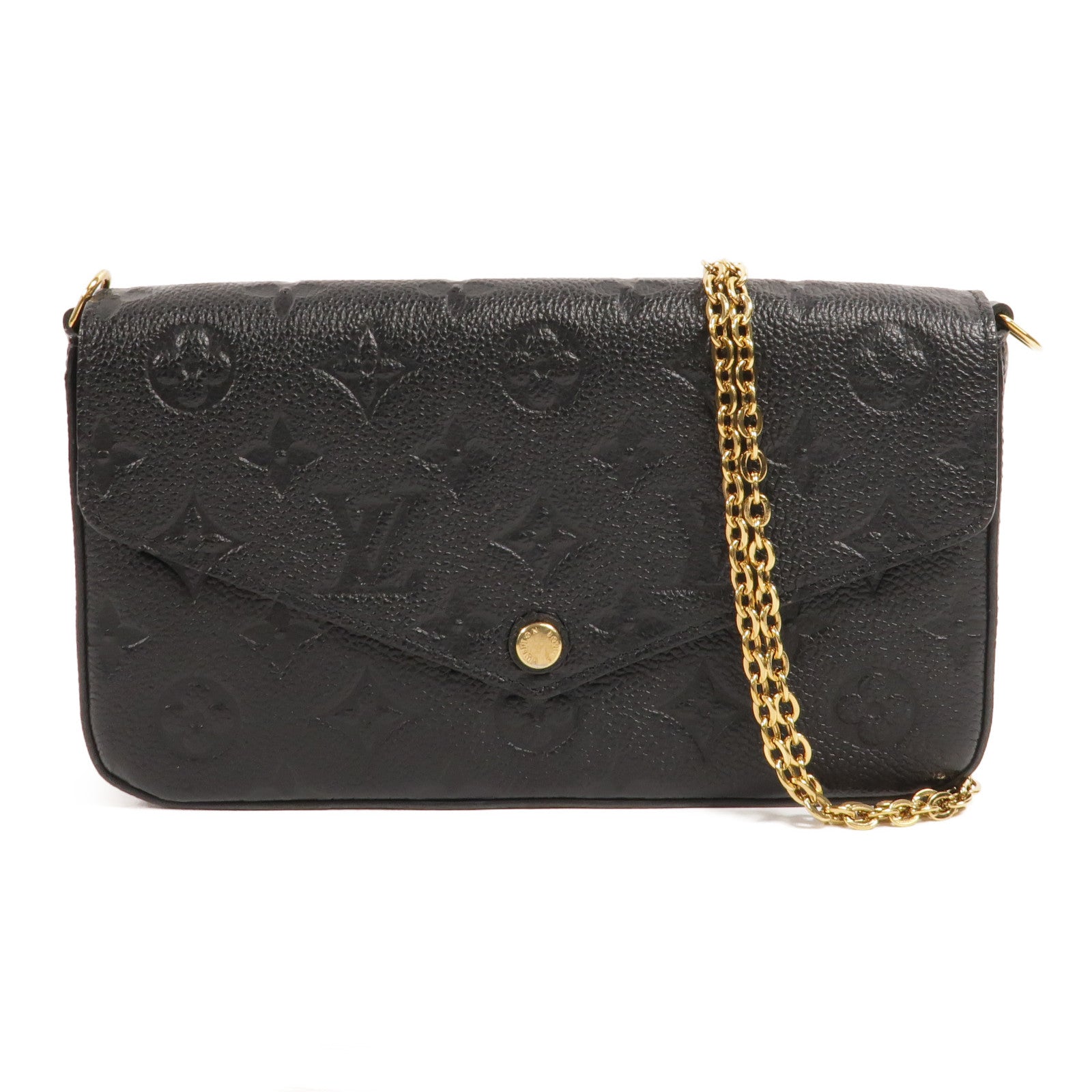 LOUIS VUITTON Monogram Empreinte Felicie Pochette 金扣鏈帶肩背袋