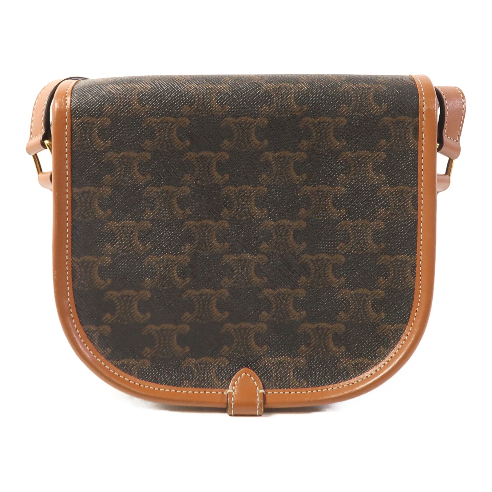 CELINE 塗層帆布Folco金扣肩背袋