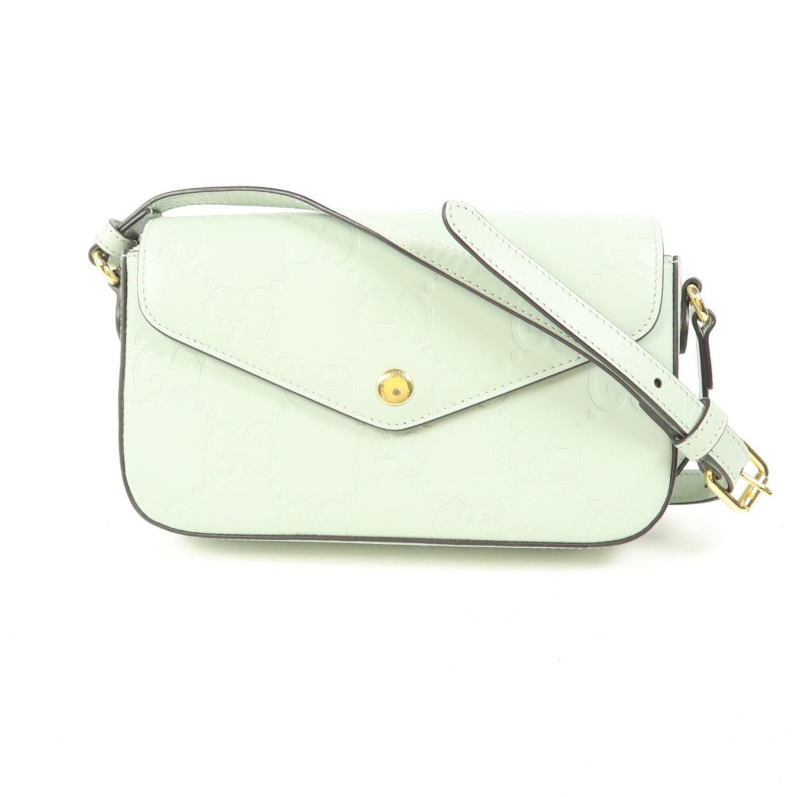 GUCCI 皮革GG Pochette金扣肩背袋