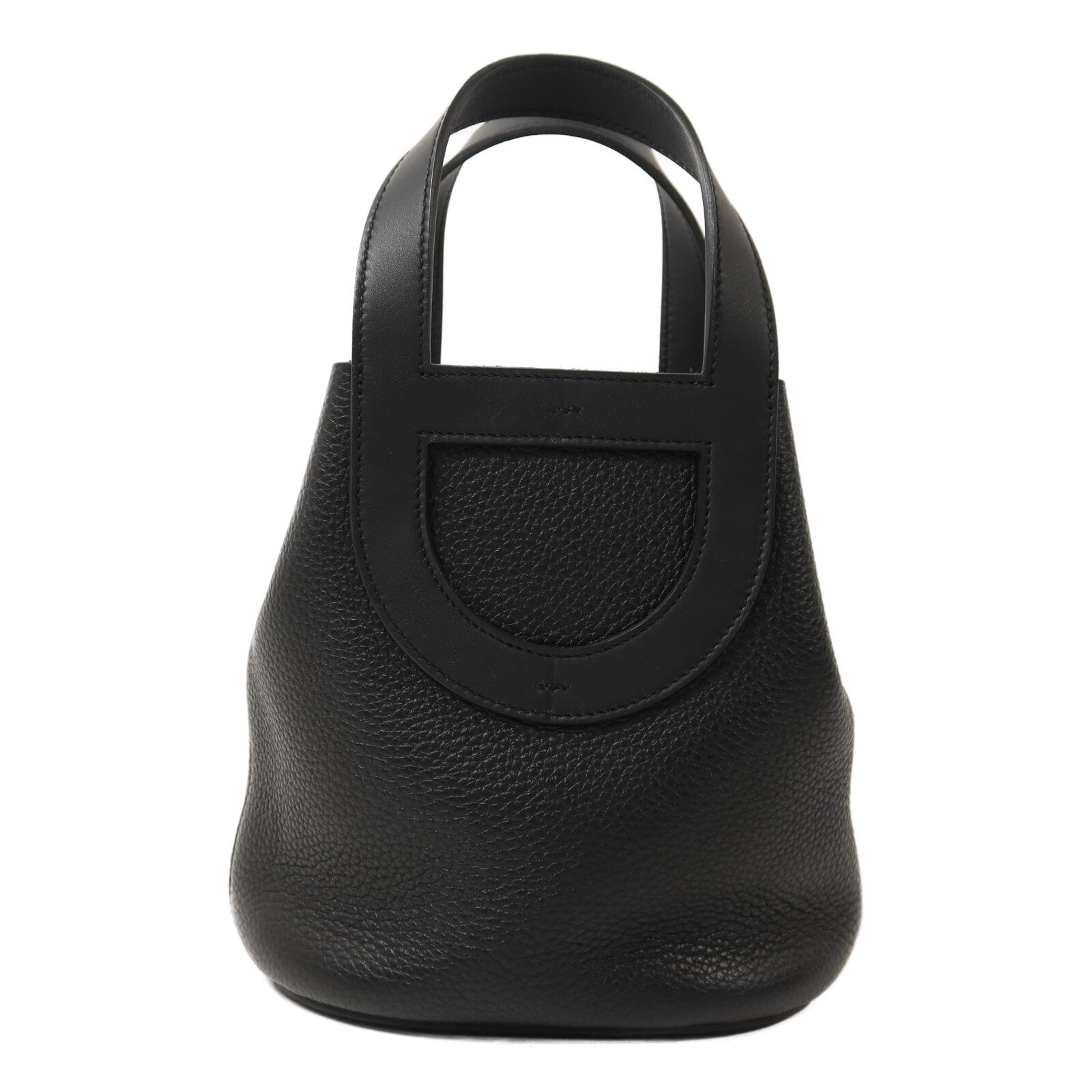 HERMES Clemence皮革In The Loop 18銀扣手挽袋Noir