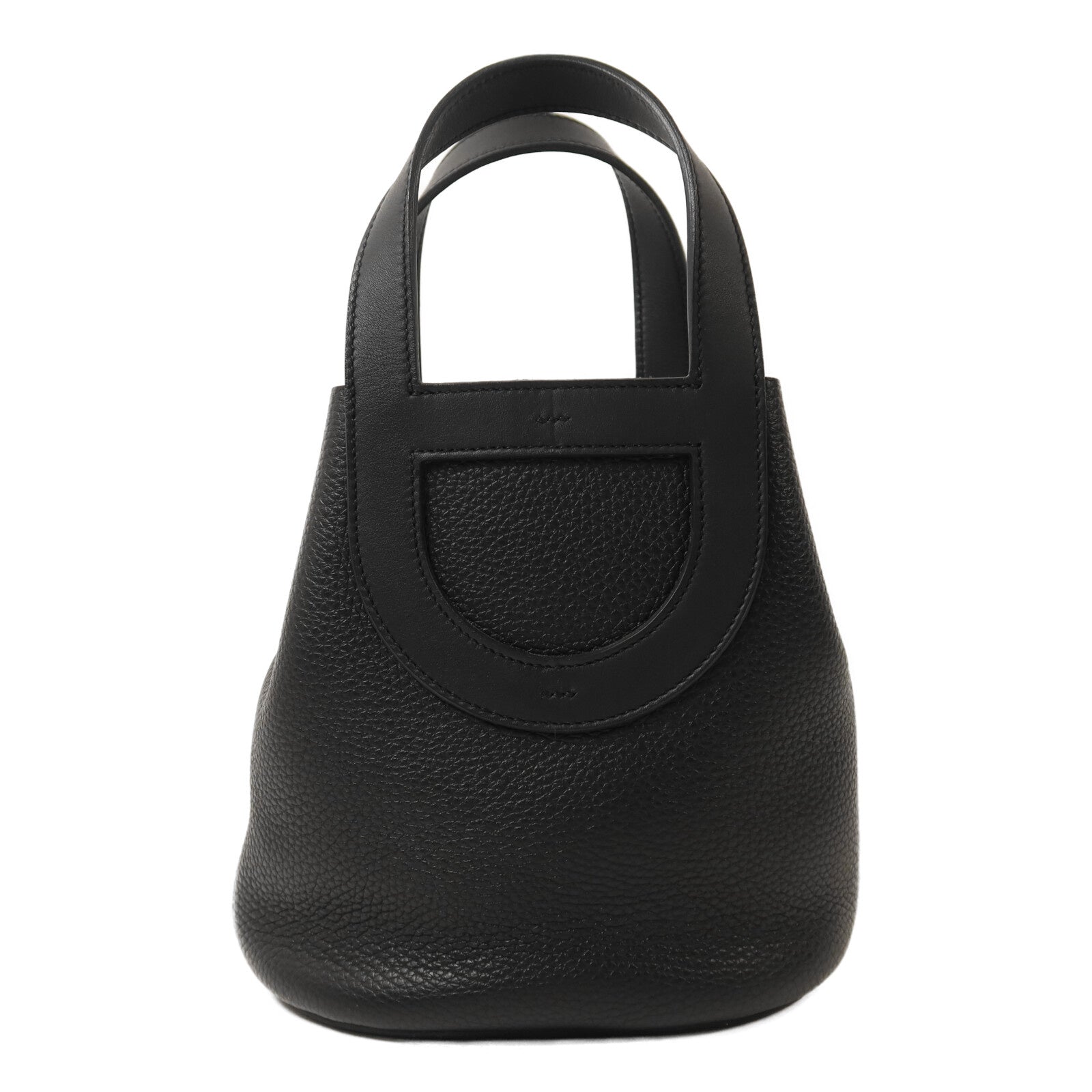 HERMES Clemence皮革In The Loop 18銀扣手挽袋Noir