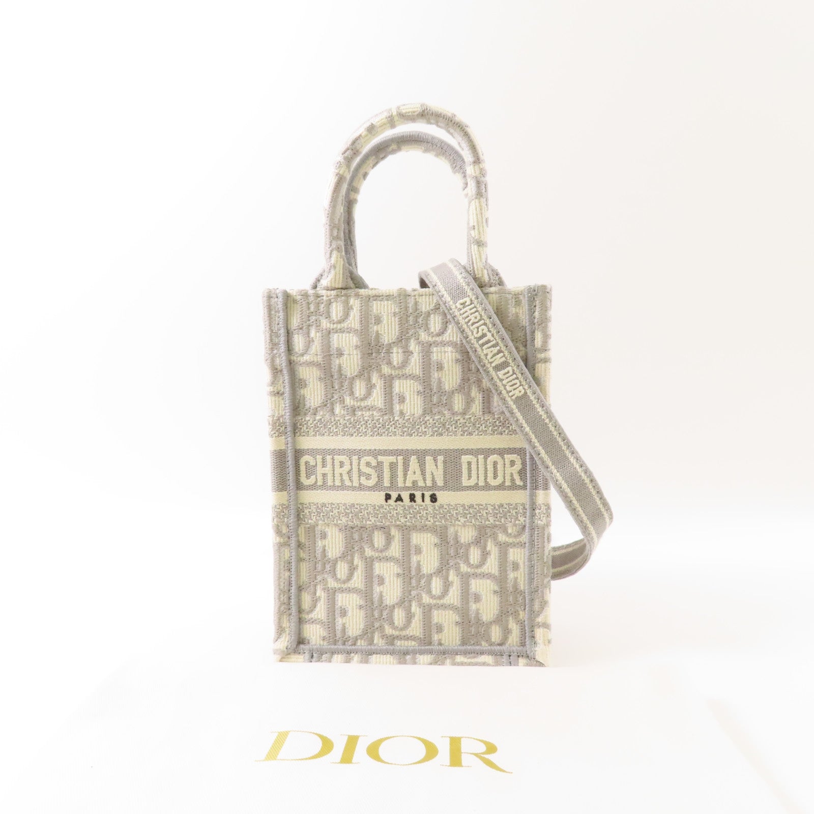 Dior 帆布Mini Book Tote金扣手挽肩背兩用袋
