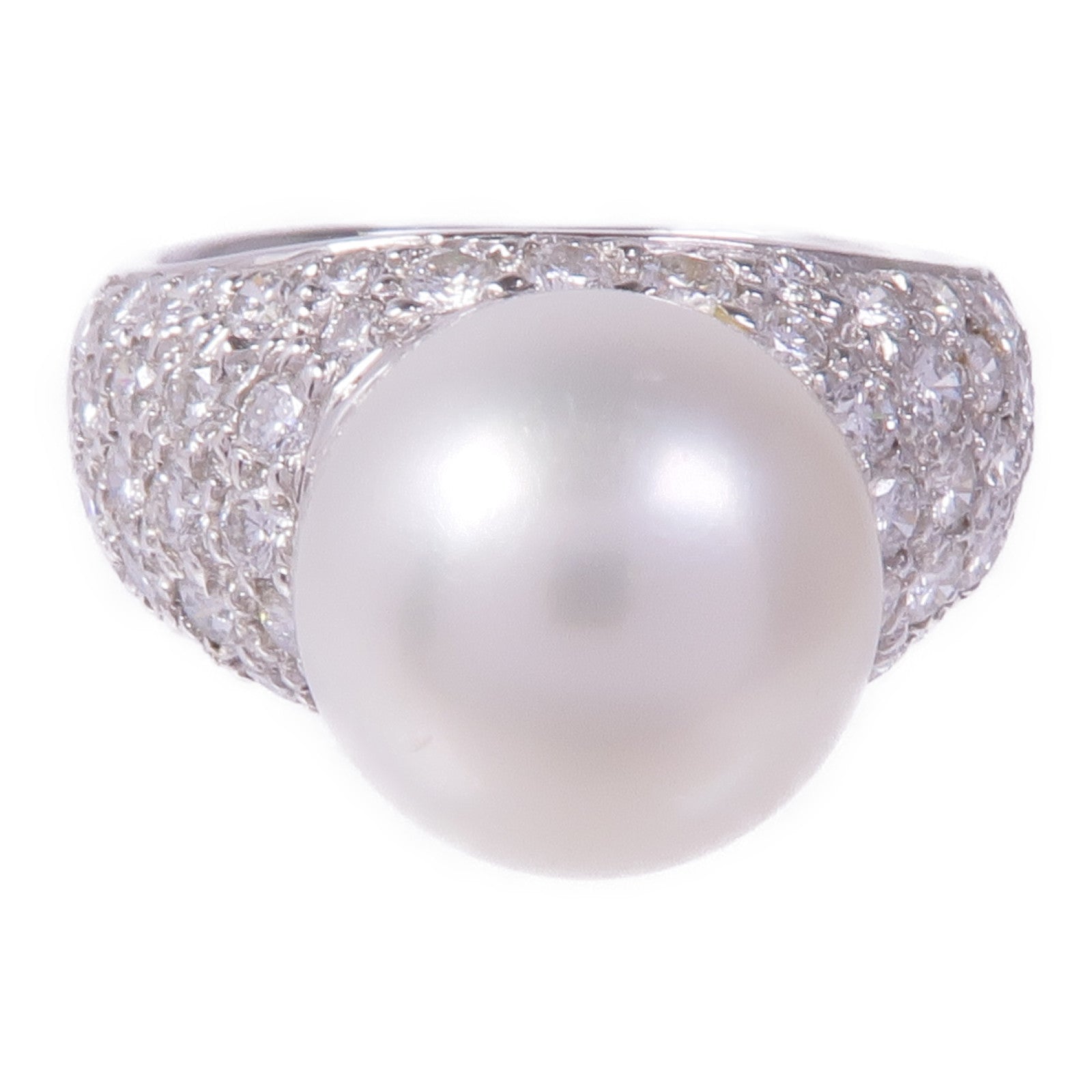 JEWELRY 18K白金Pearl Diamond Ring珍珠/鑽石戒指US#5