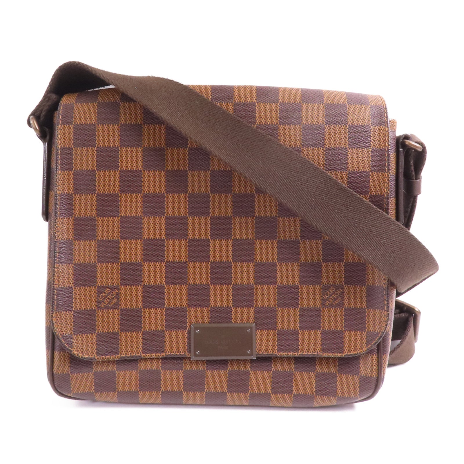 LOUIS VUITTON Damier District PM金扣肩背袋