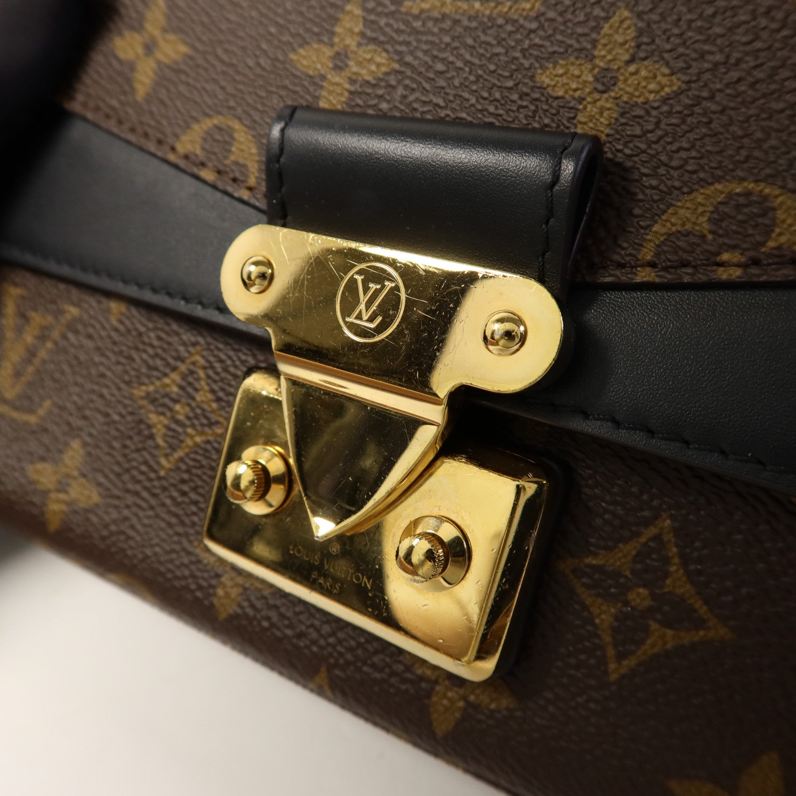 LOUIS VUITTON Monogram Marceau金扣肩背袋棕色