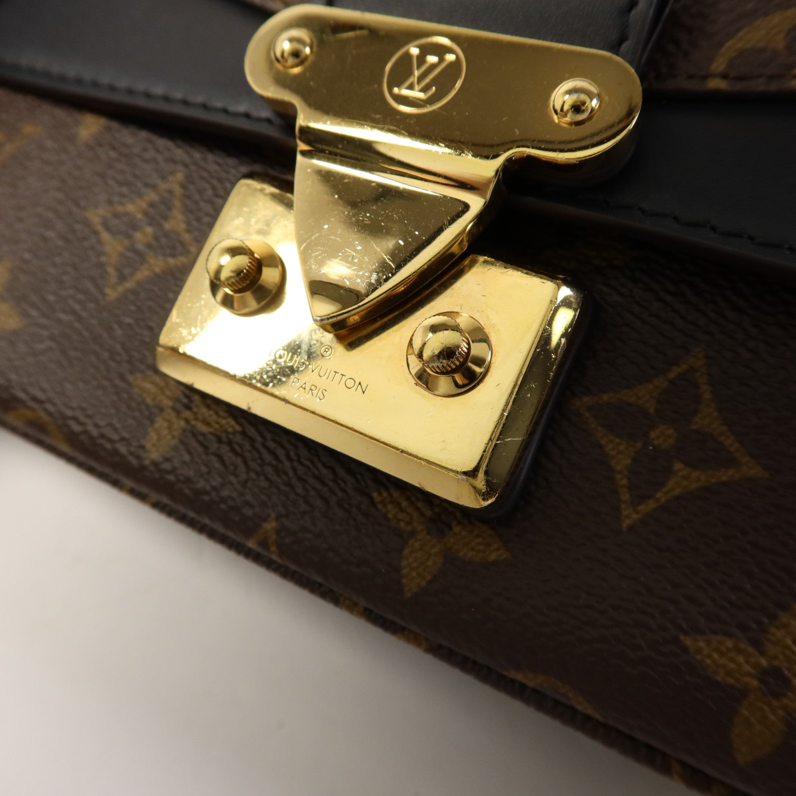 LOUIS VUITTON Monogram Marceau金扣肩背袋棕色
