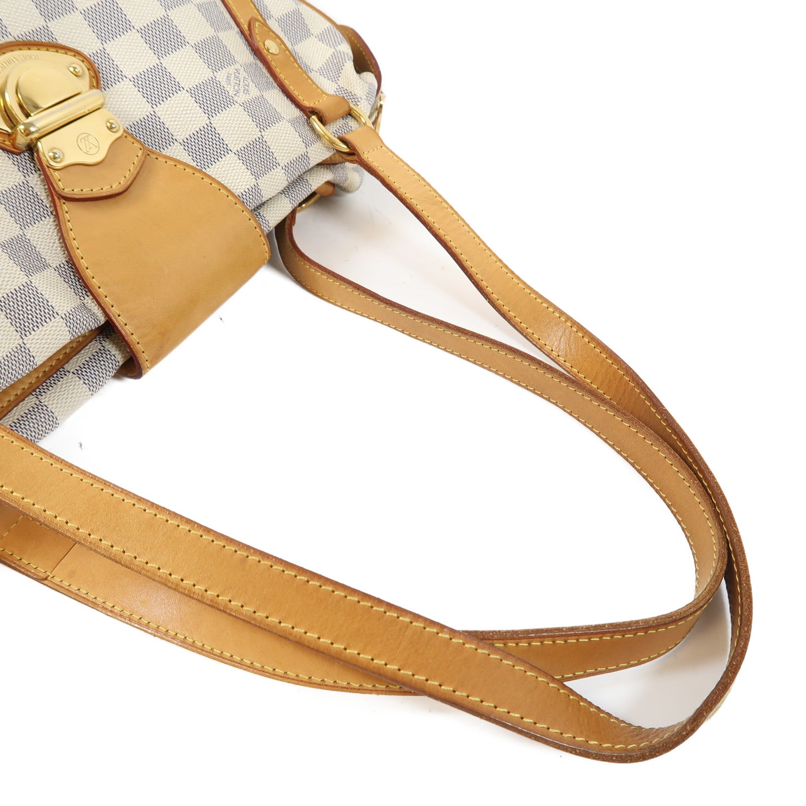 LOUIS VUITTON 【激減優惠】Damier Azur Stresa GM金扣肩背袋白色