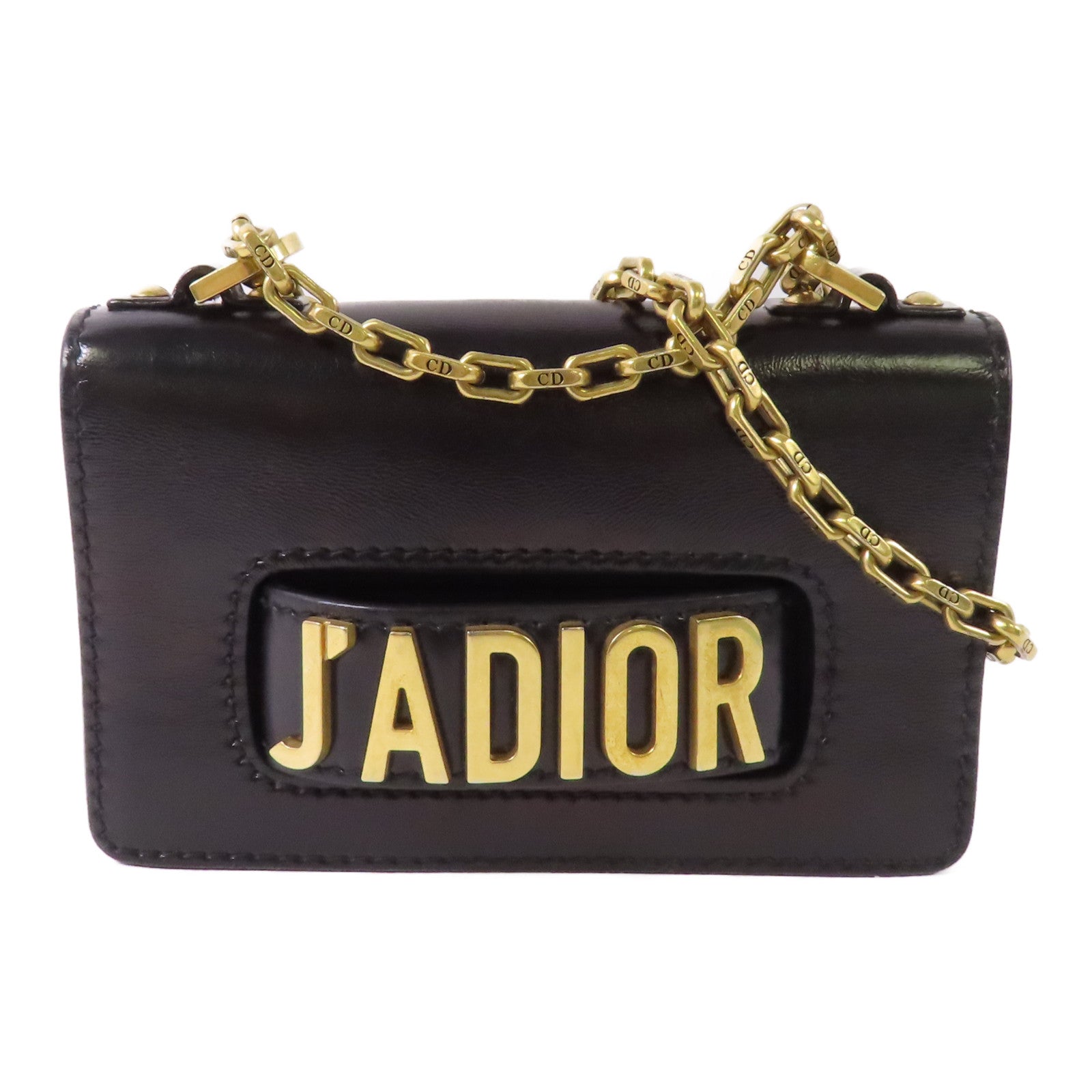 Dior 牛皮皮革J'ADior金扣鏈帶肩背袋