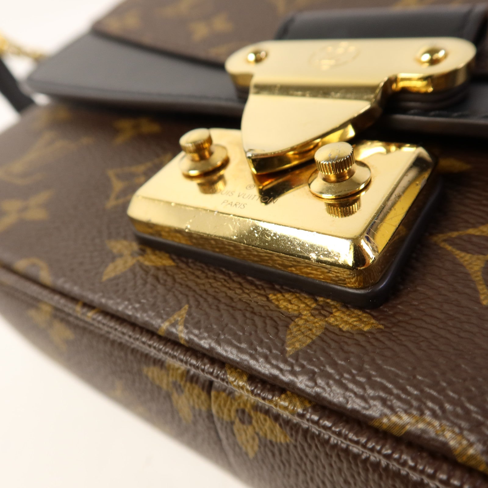 LOUIS VUITTON Monogram Marceau金扣肩背袋棕色