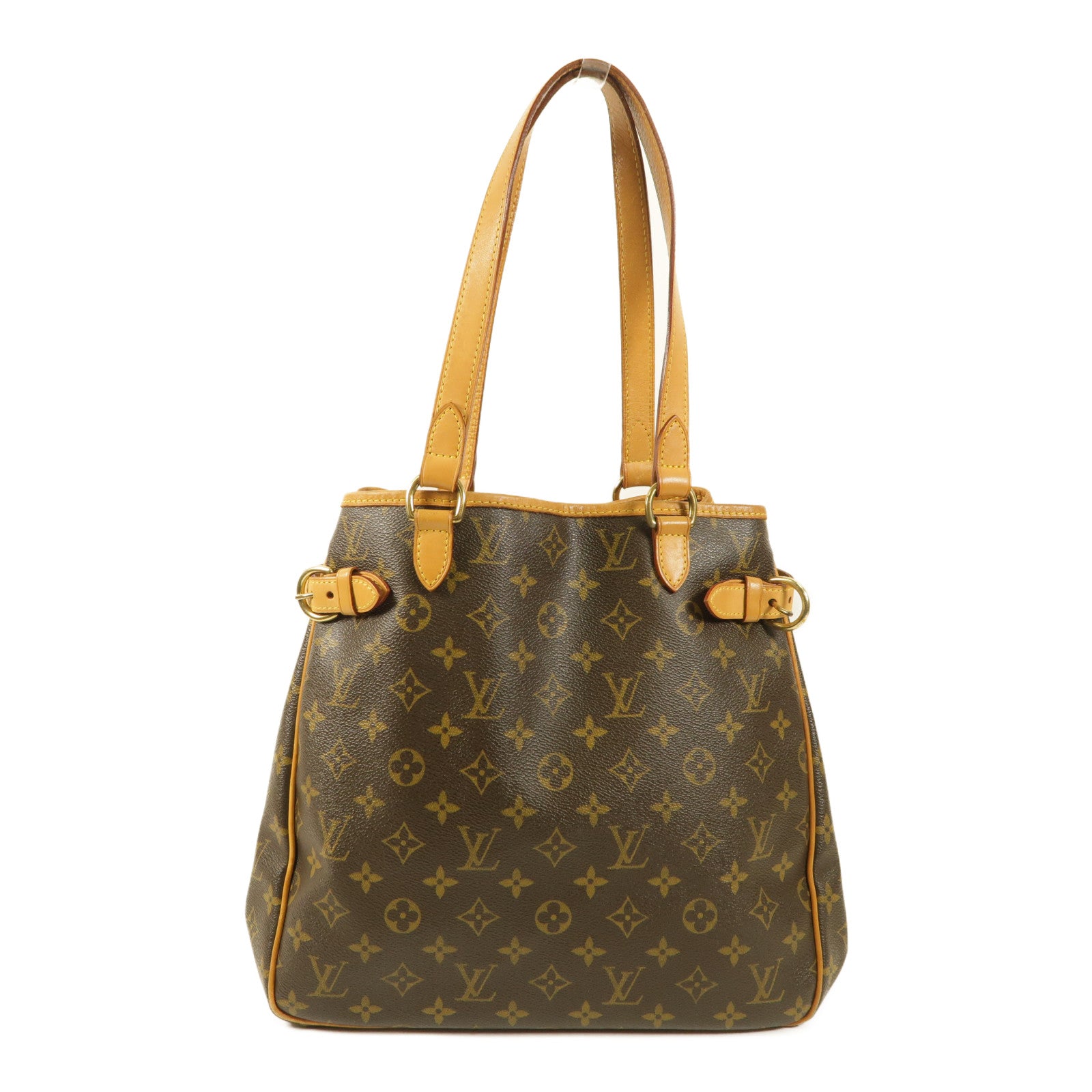 LOUIS VUITTON Monogram Batignolles金扣肩背袋棕色