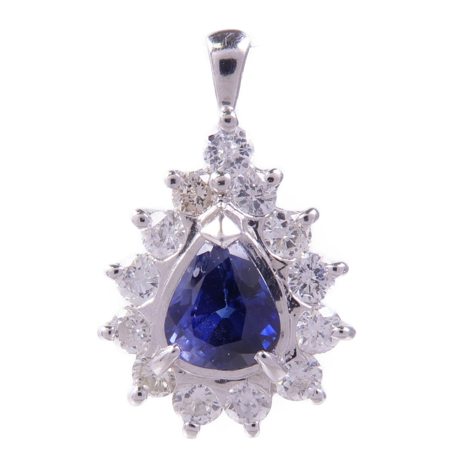 JEWELRY PT900鉑金Sapphire Diamond Pendant Top藍寶石/鑽石吊墜