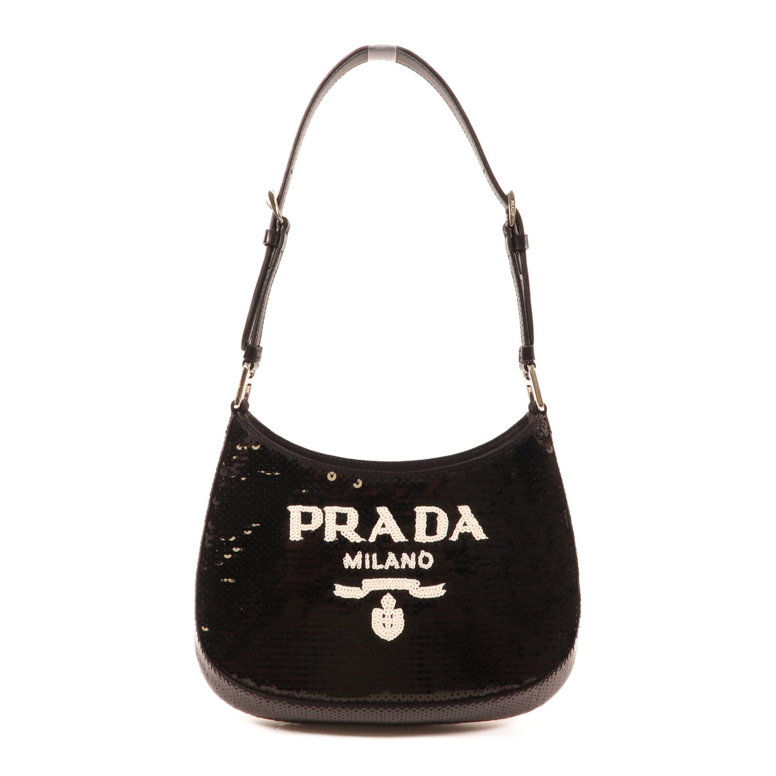 PRADA 珠片Cleo Bag銀扣手挽肩背兩用袋