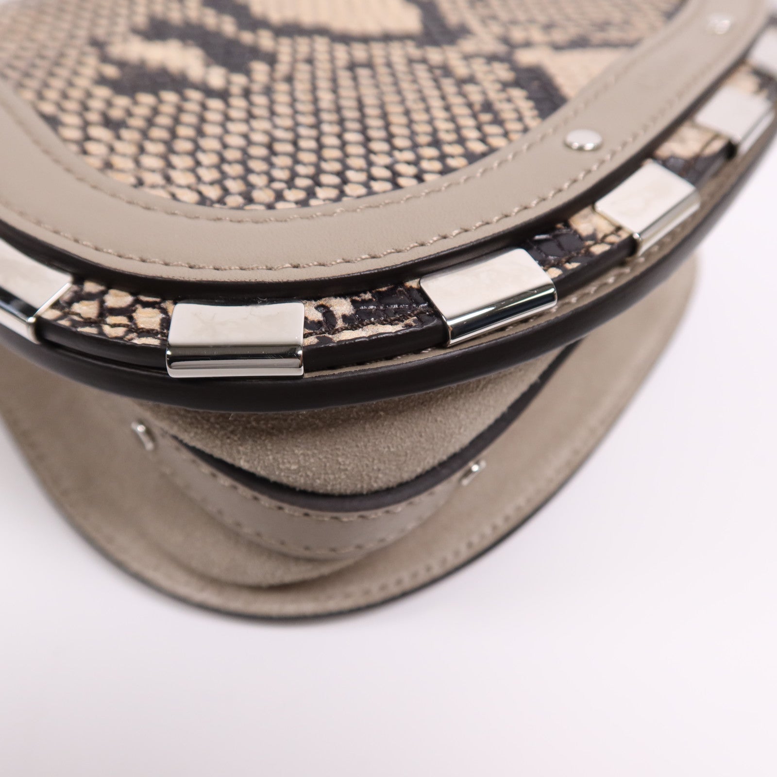 Chloe 蛇皮皮革2 Way Shoulder Bag銀扣手挽肩背兩用袋