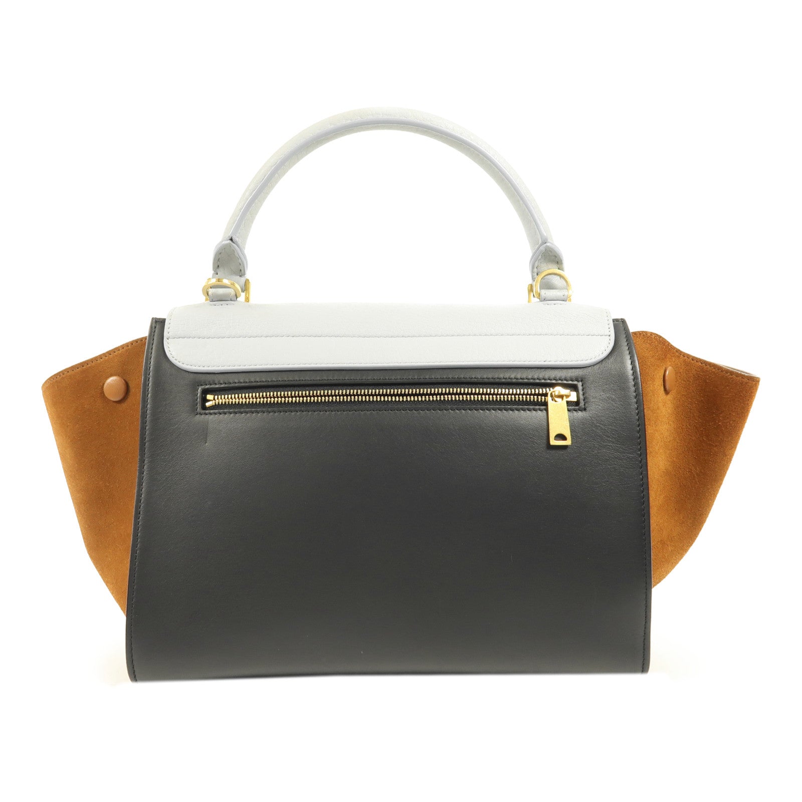 CELINE 牛皮皮革/麂皮皮革Trapeze金扣手挽肩背兩用袋