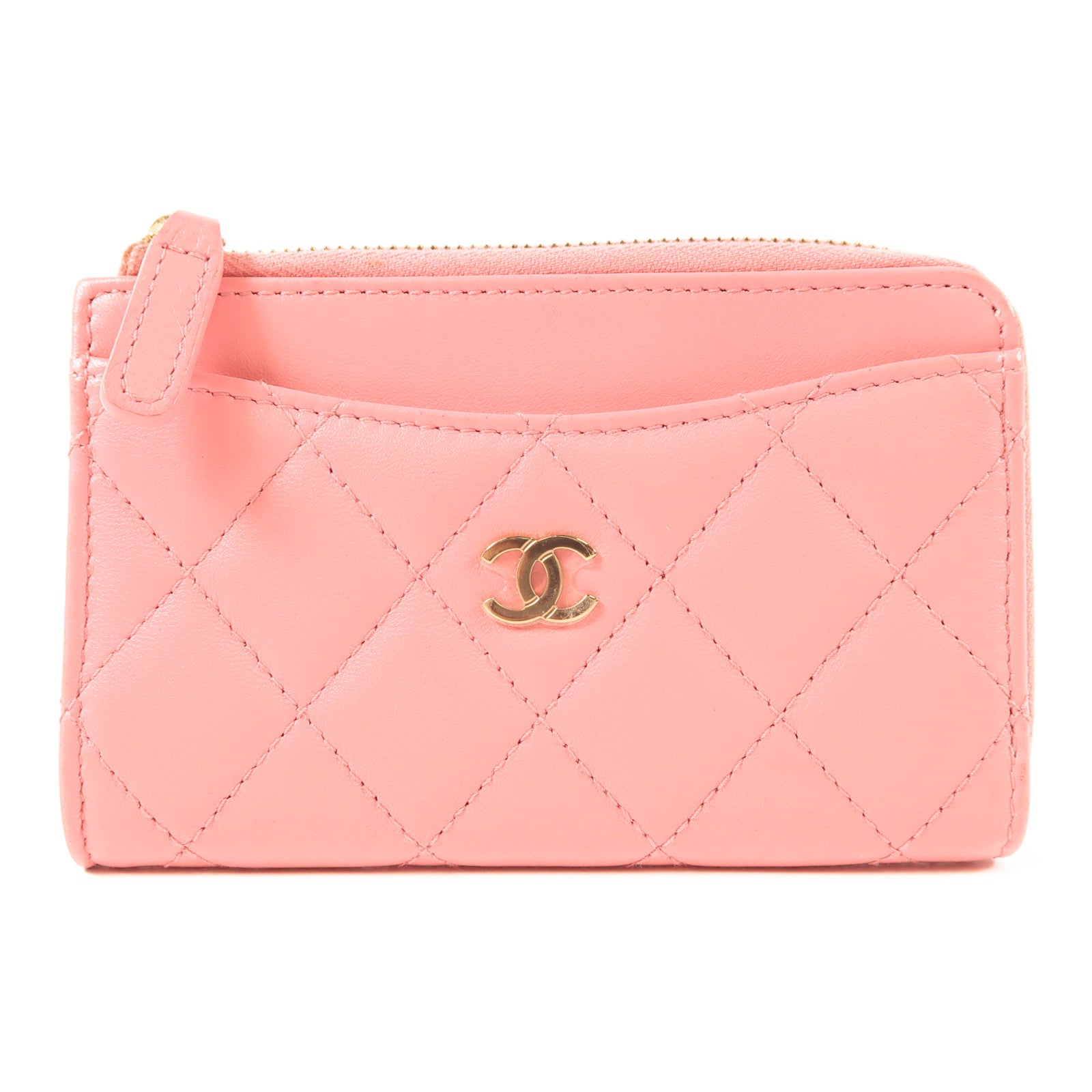 CHANEL 【激減優惠】羊皮皮革Card Case金扣卡片套