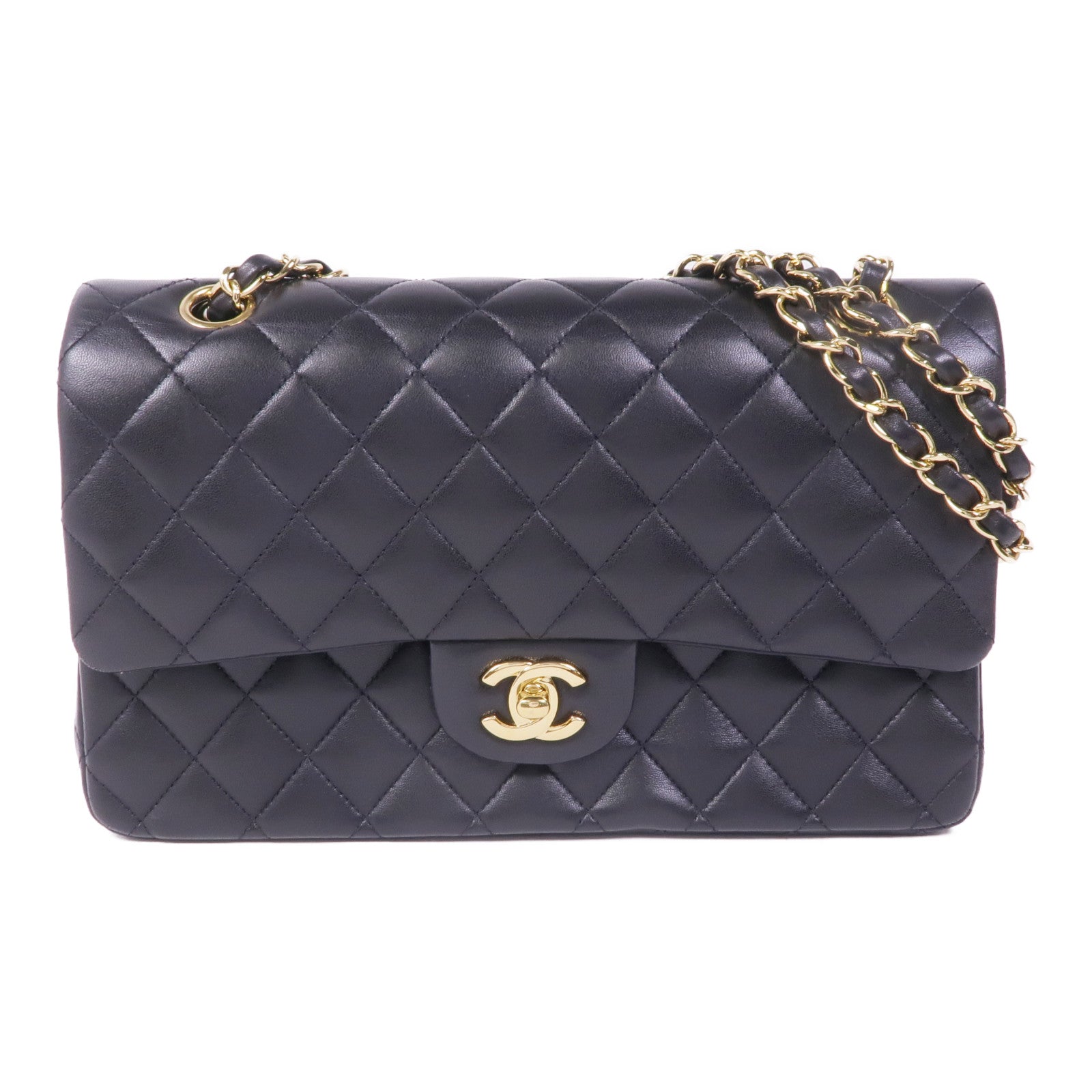 CHANEL 羊皮皮革Classic 25金扣鏈帶肩背袋