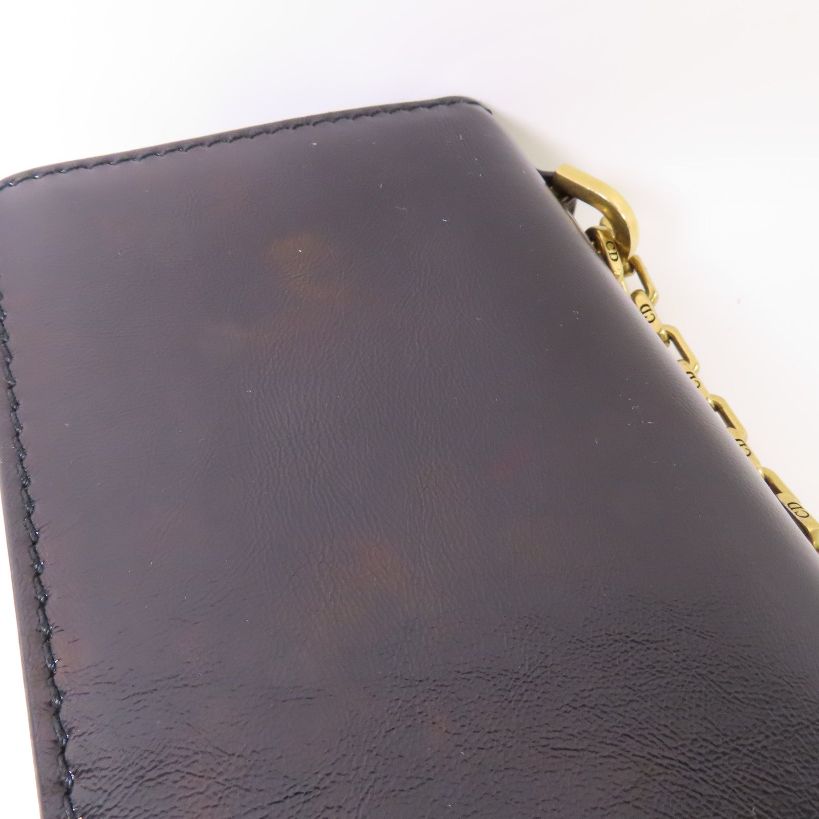 Dior CD GHW J'ADior Chain Shoulder Bag Calfskin Leather Black