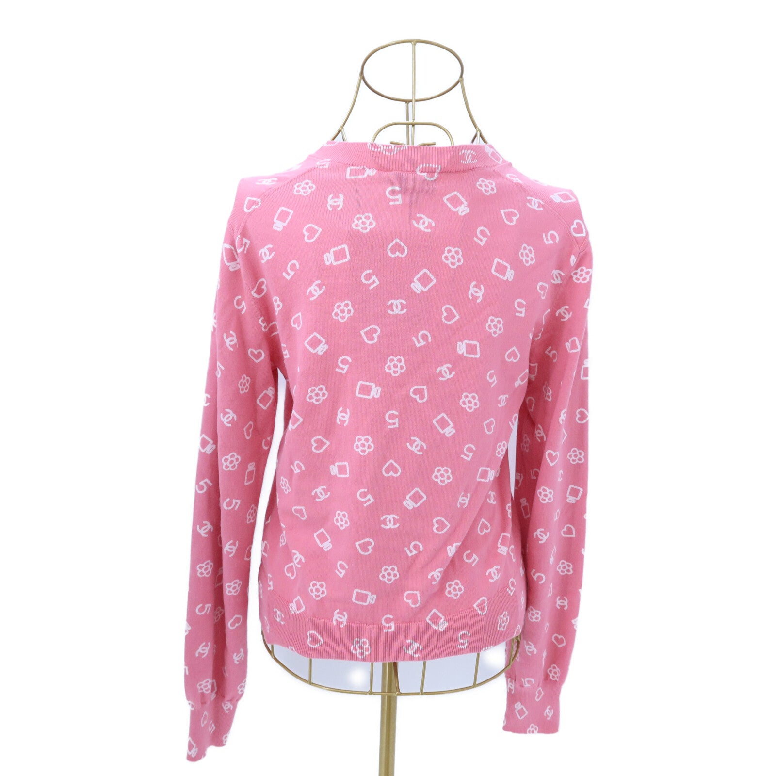 CHANEL Cotton/Polyamide V-neck Long Sleeve Knit針織