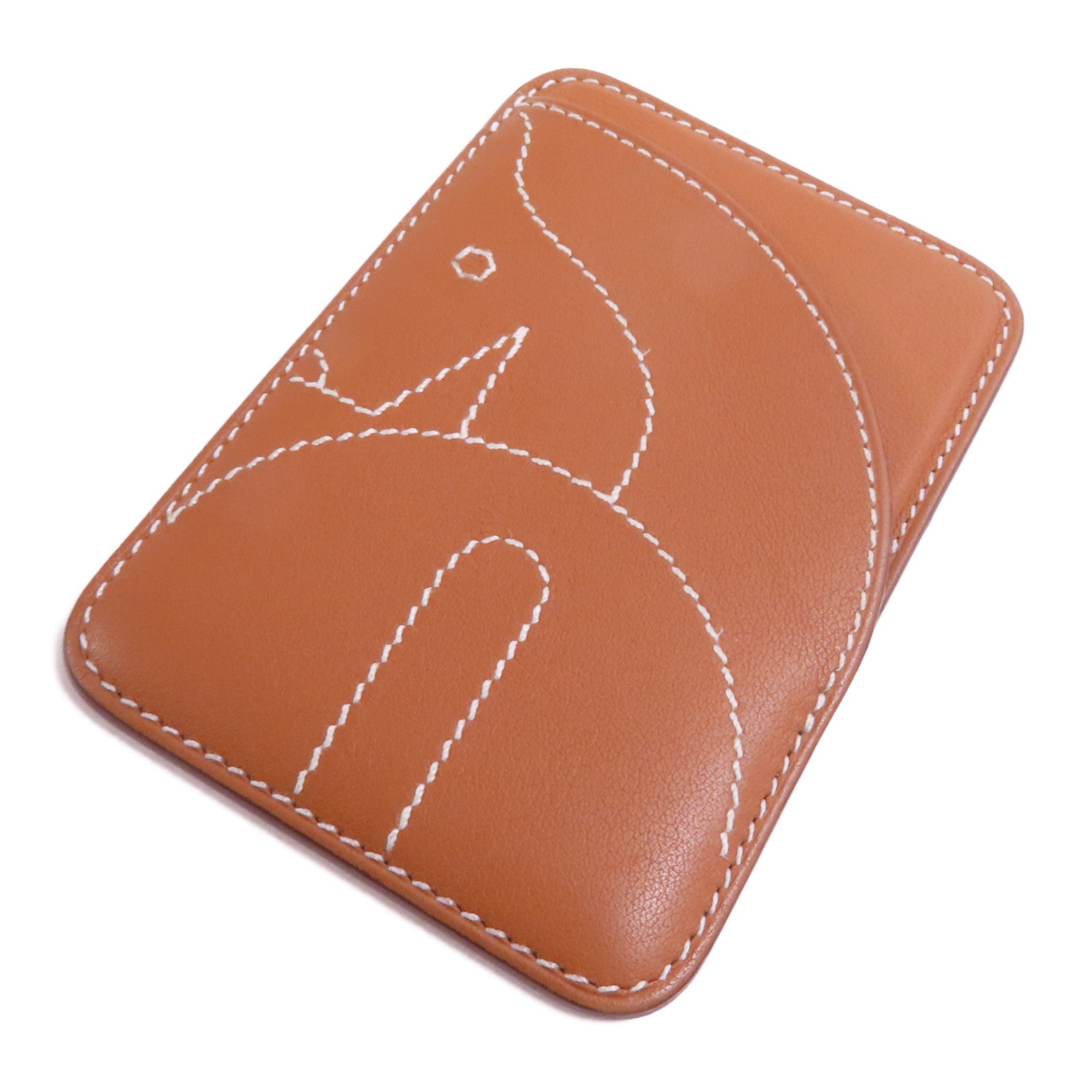 HERMES 【萬聖節商品】Swift皮革Horse MagSafe Card Holder卡夾Gold