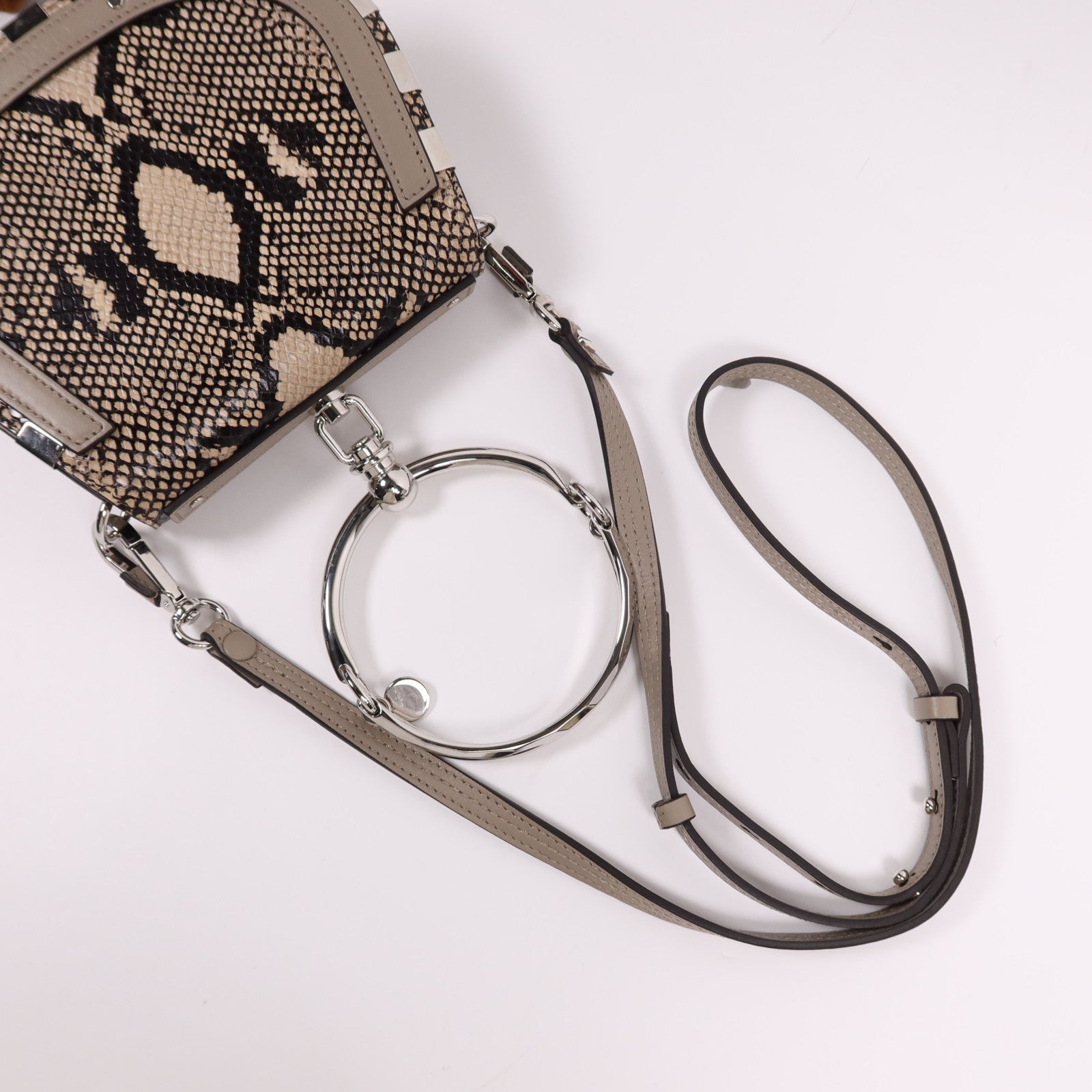 Chloe 蛇皮皮革2 Way Shoulder Bag銀扣手挽肩背兩用袋