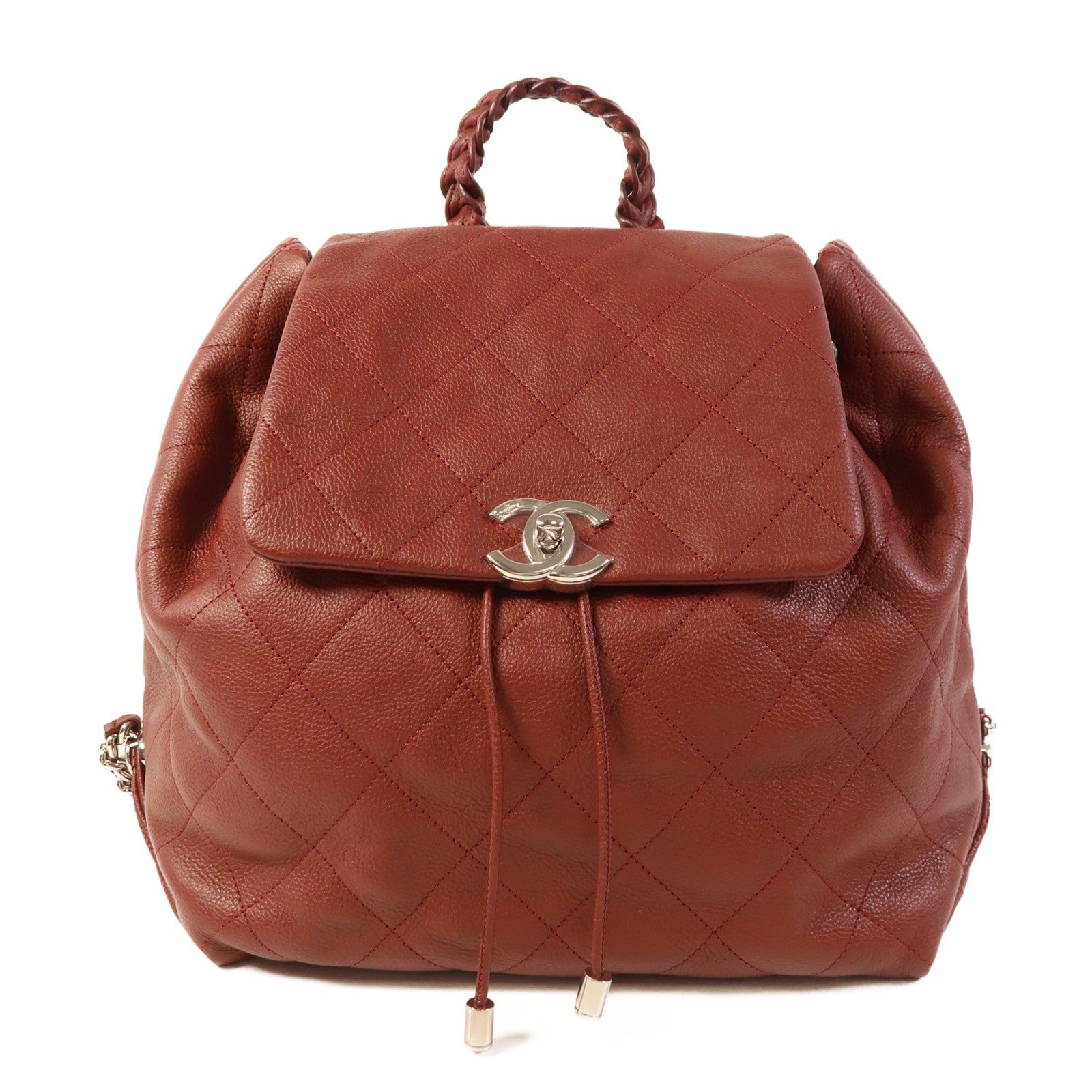 CHANEL 【激減優惠】牛皮皮革Backpack銀扣背包
