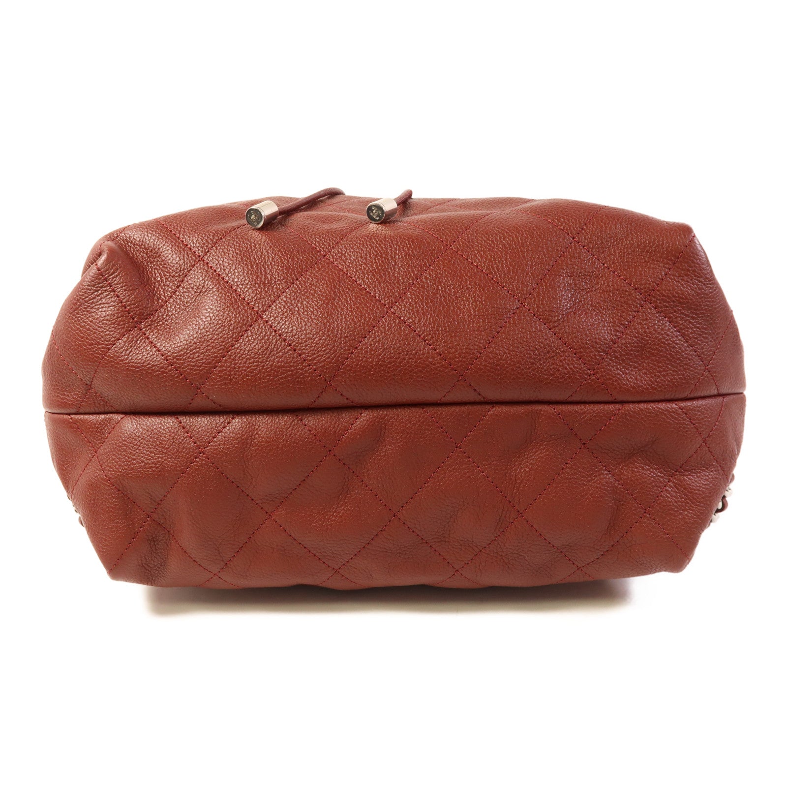 CHANEL 牛皮皮革Backpack銀扣背包