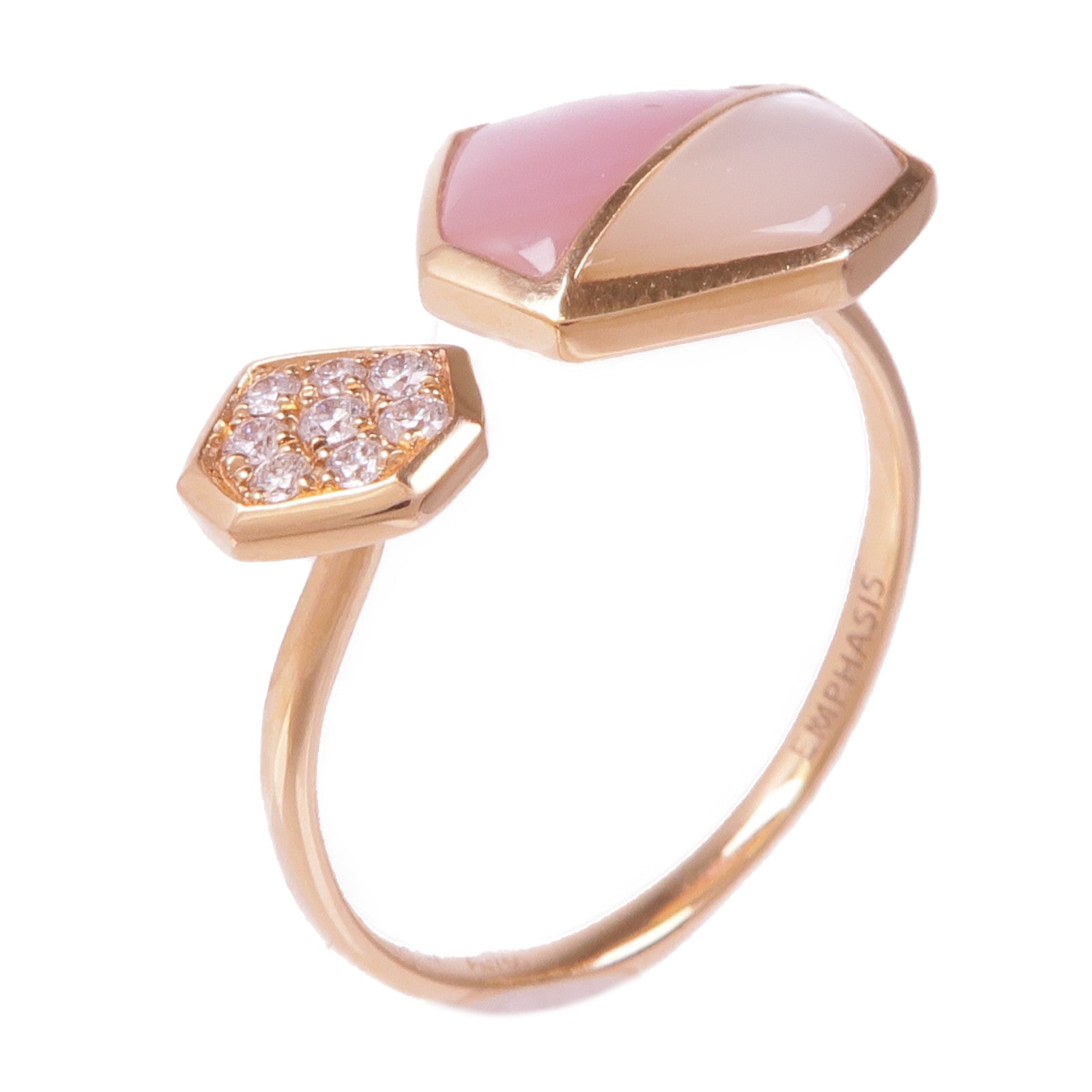 JEWELRY 18K玫瑰金Pearl Ring珍珠母戒指US#7.25