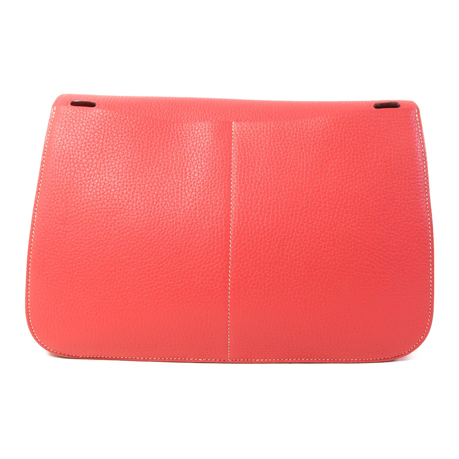 HERMES Clemence皮革Halzan 31銀扣手挽肩背兩用袋Rose Extreme