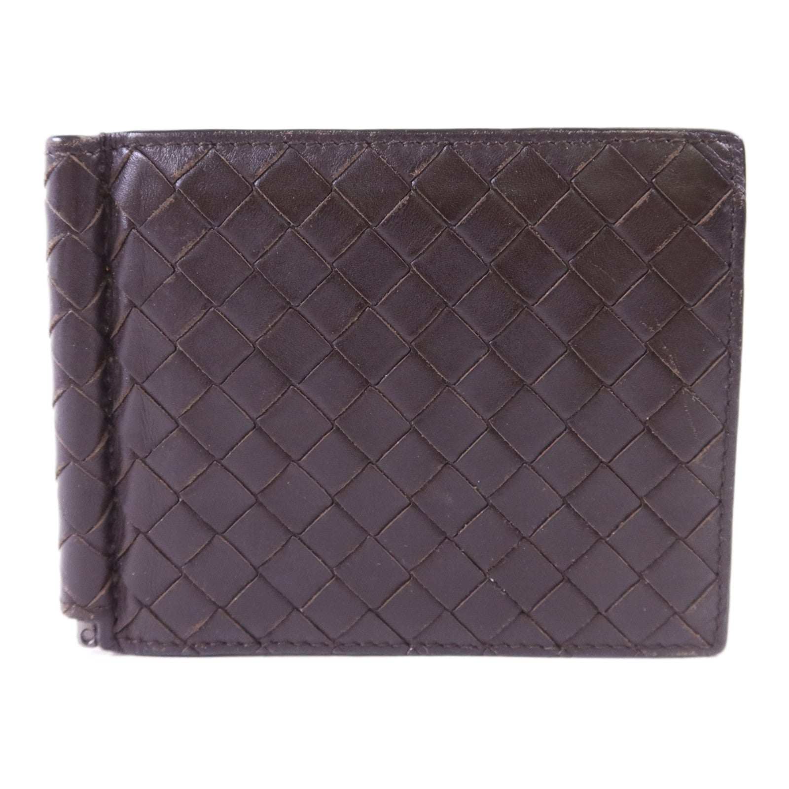 BOTTEGA VENETA 【激減優惠】羊皮皮革Bifold Money Clip Wallet錢包