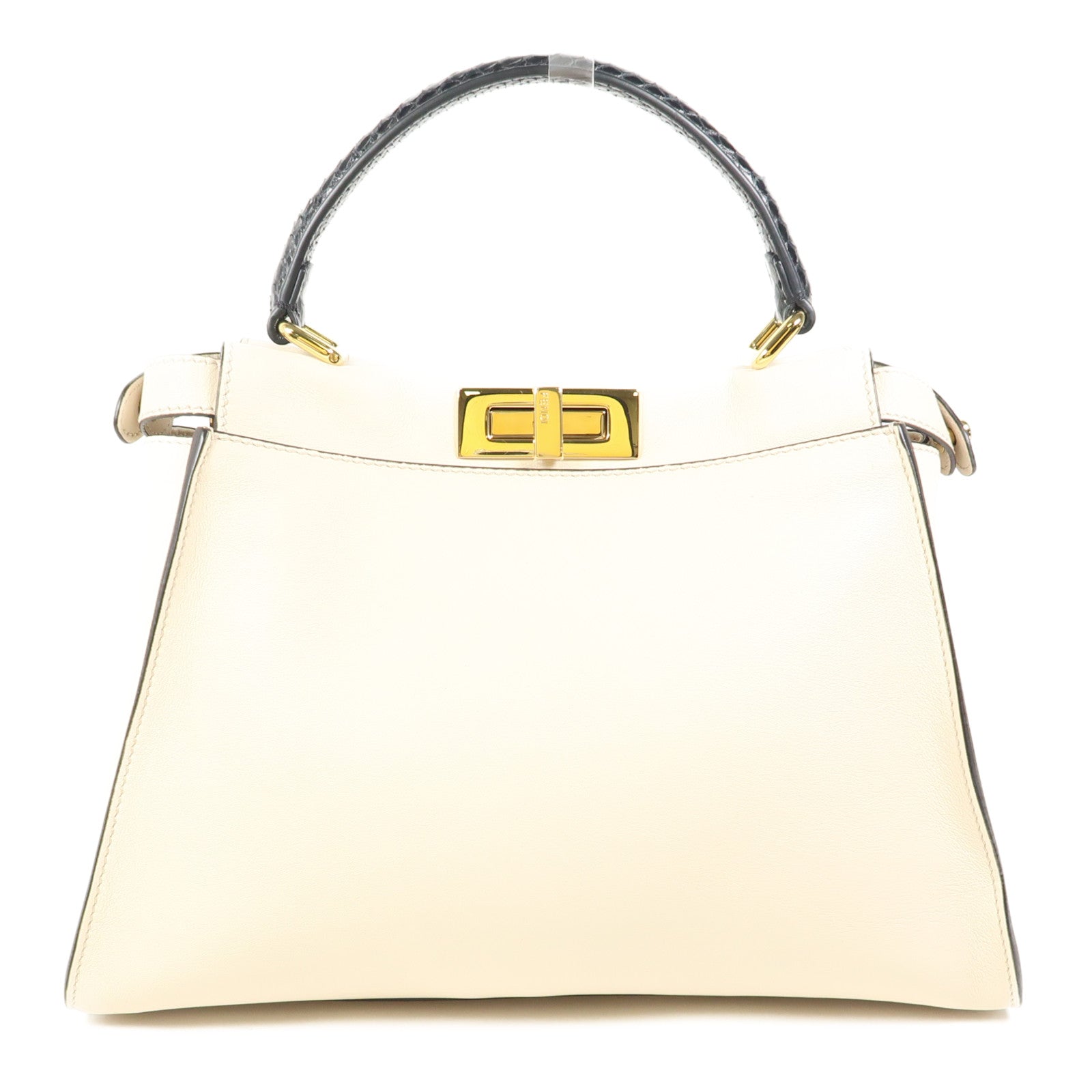 FENDI 蛇皮/牛皮皮革Peekaboo金扣手挽肩背兩用袋