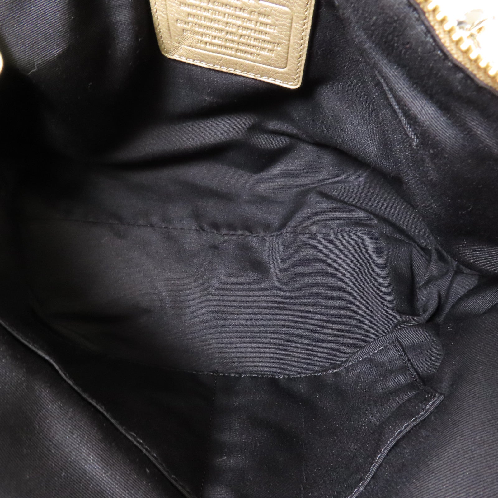 COACH 牛皮皮革Shoulder Bag金扣手挽袋金色