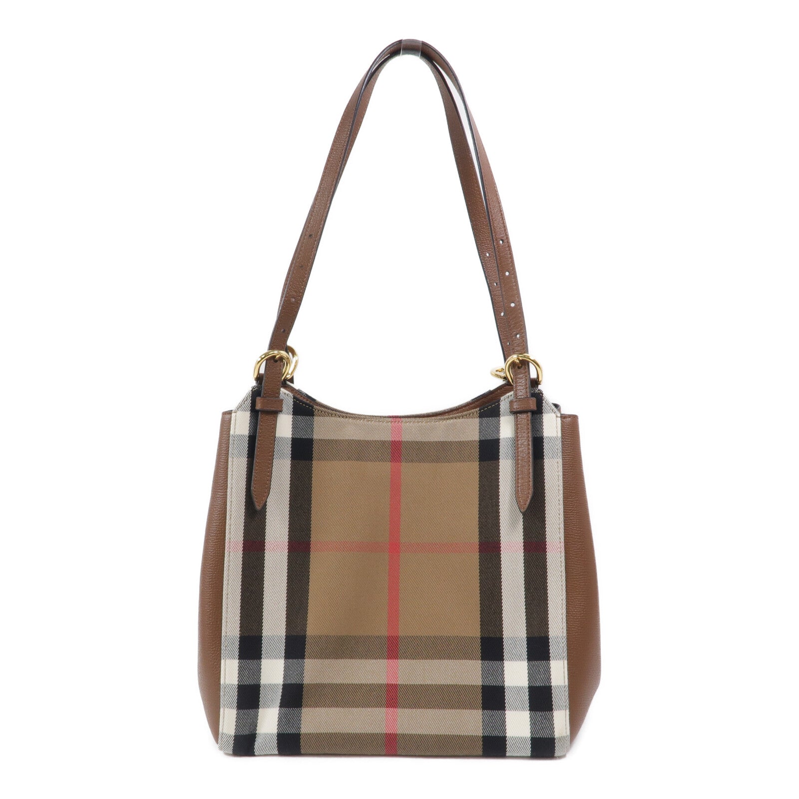 BURBERRY 帆布/牛皮皮革House Check Canterbury Small Tote肩背袋
