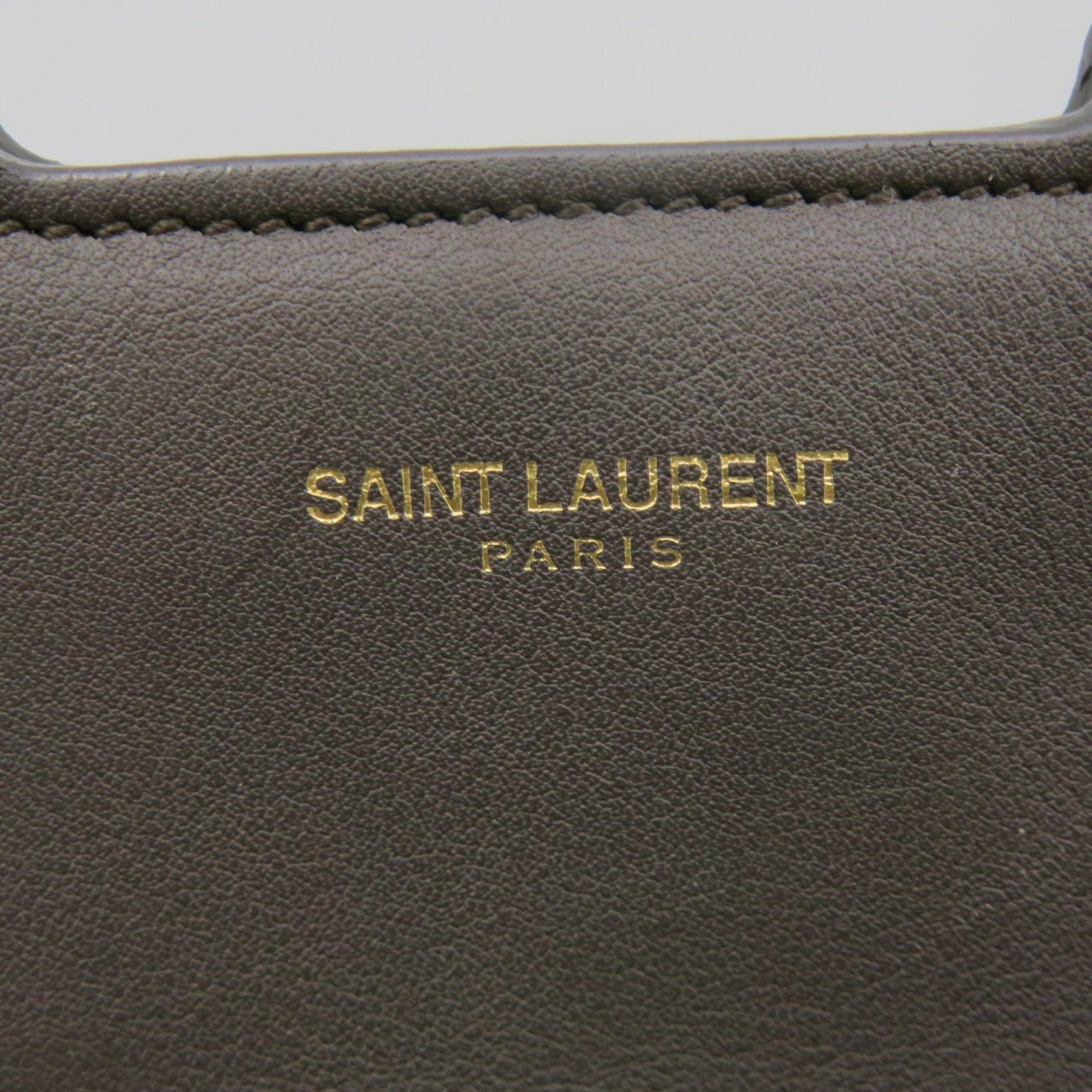 YVES SAINT LAURENT Cabas Y Hand Bag in cowhide leather gray