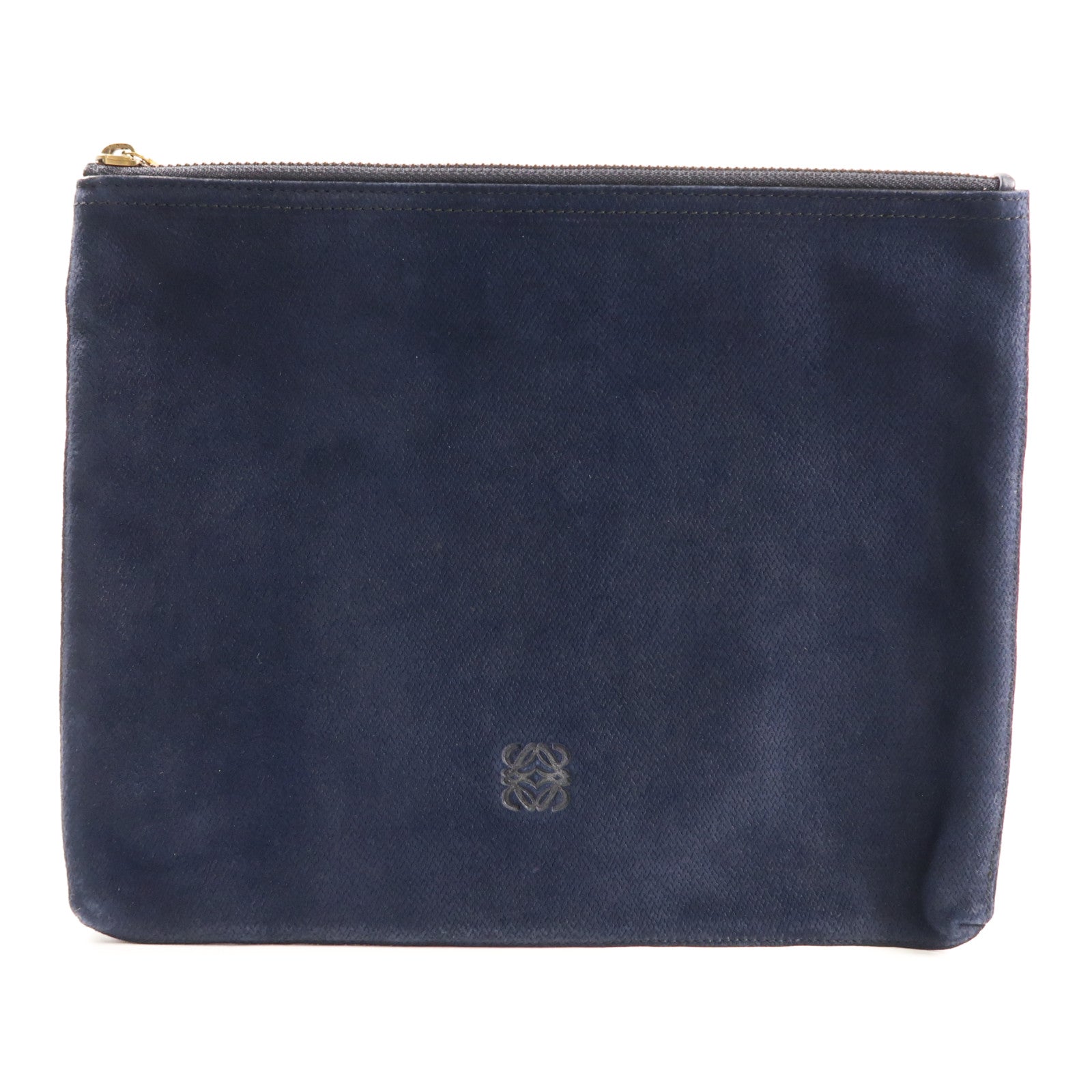 LOEWE 麂皮皮革Pouch金扣手拿包